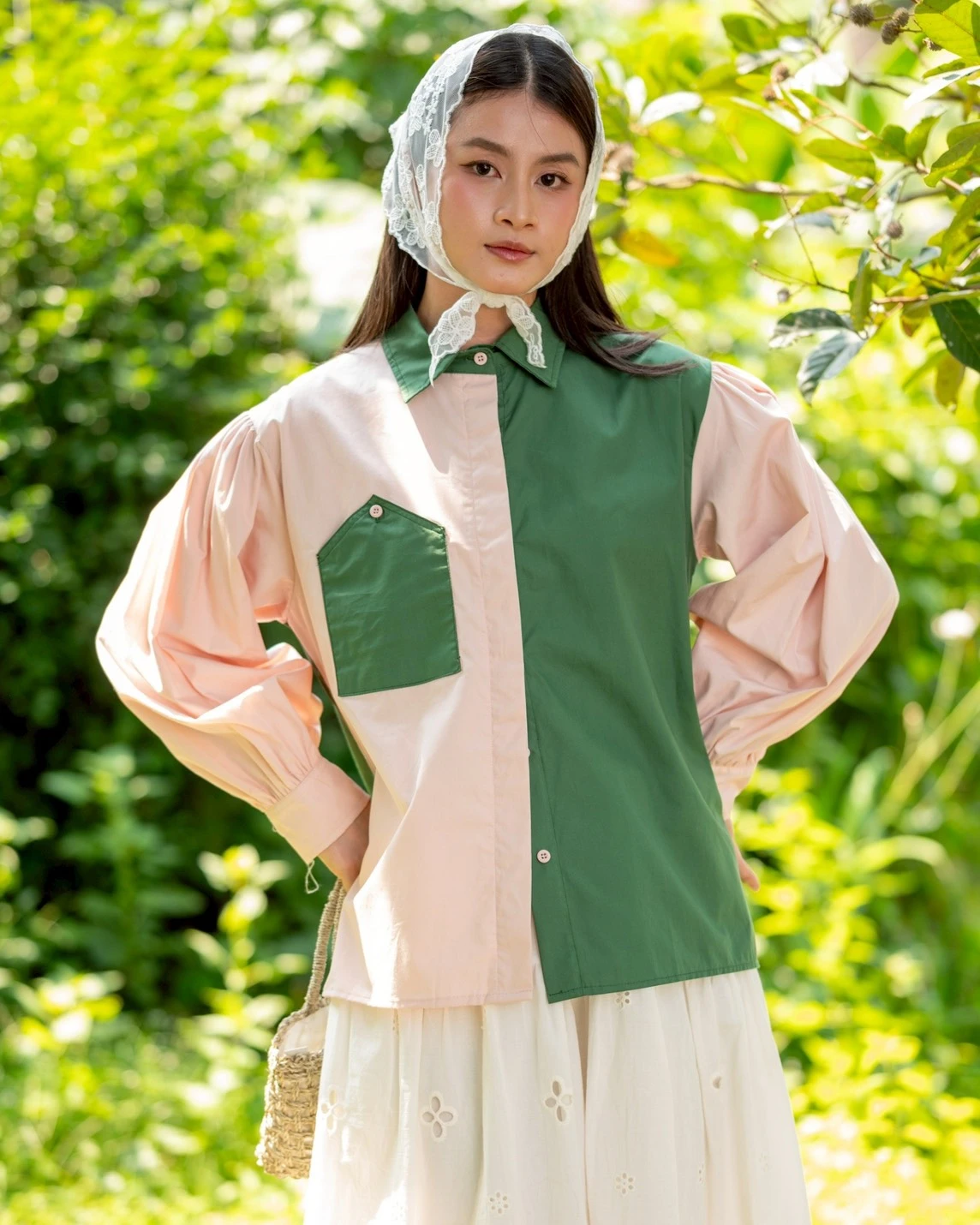 Alternative view of Houshi Shirt Dusty Pink-Green