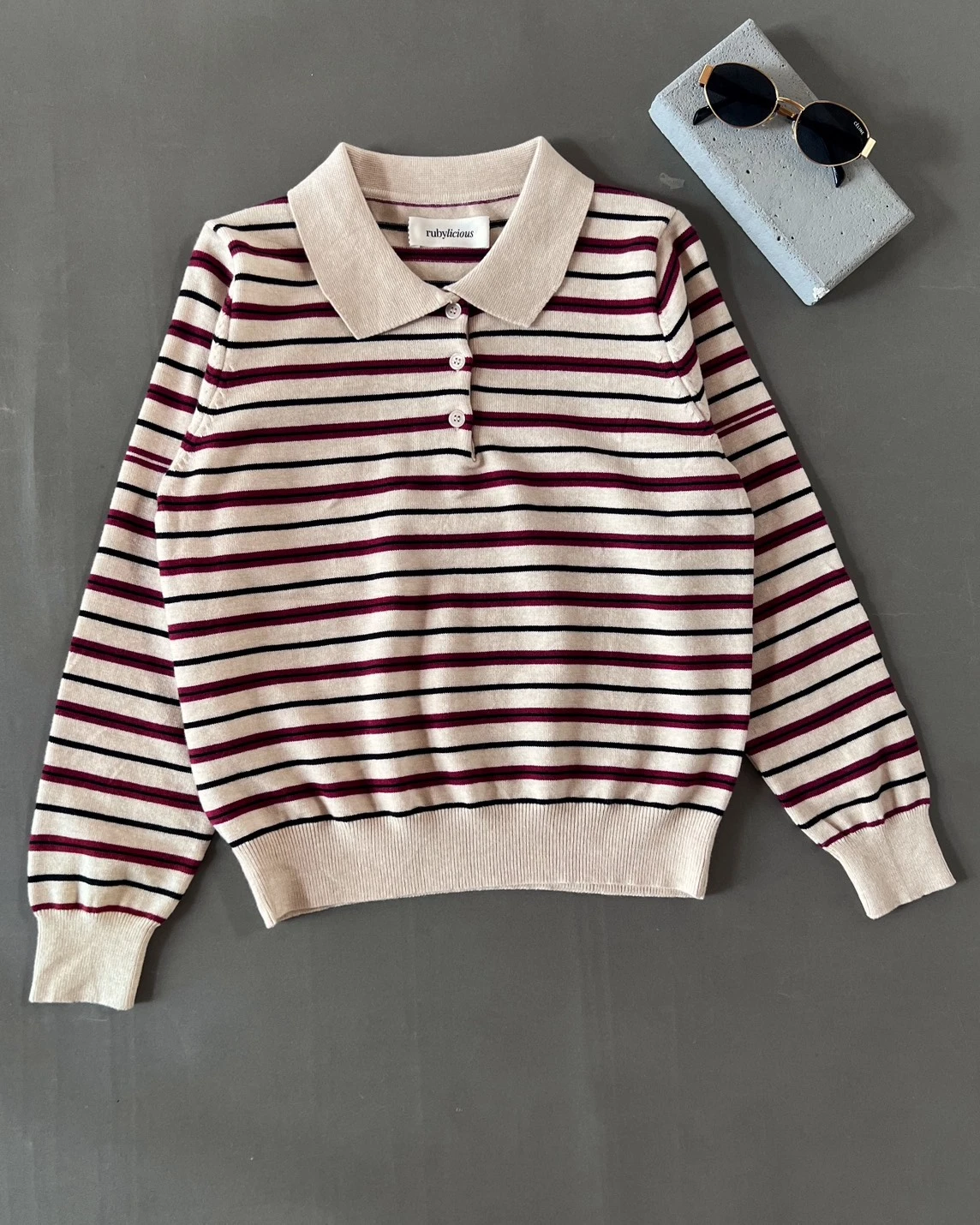 Hulda Stripe Longsleeve Kode 666N Cream