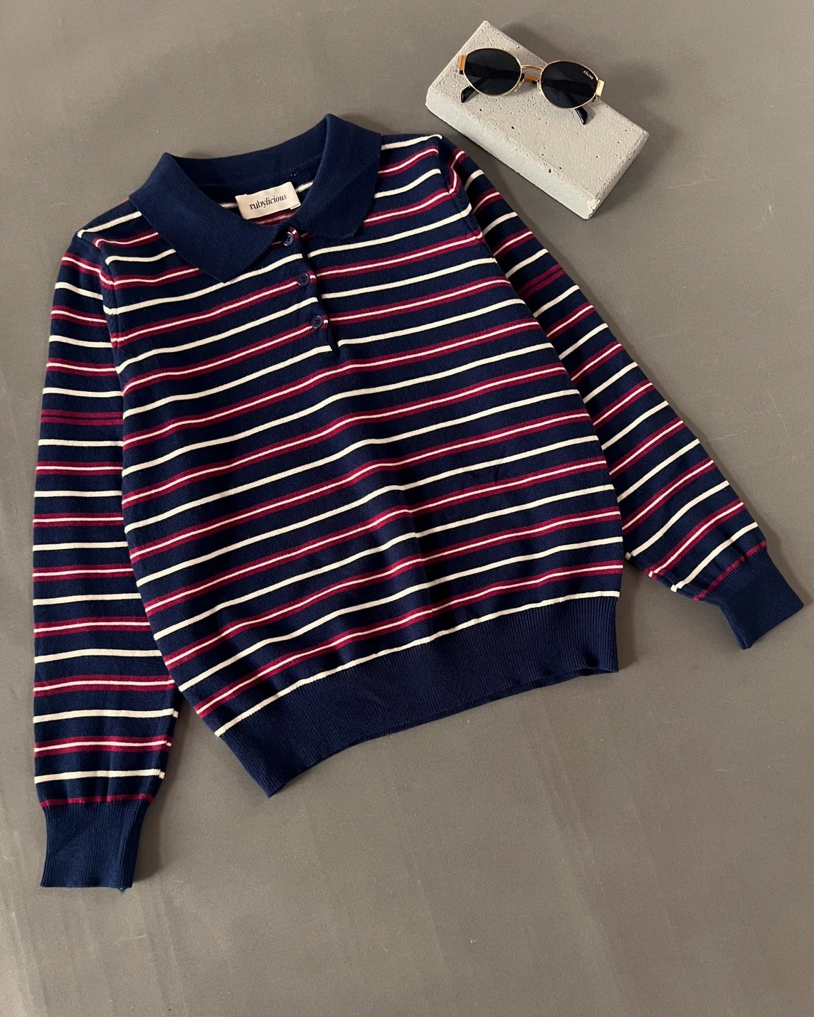 Hulda Stripe Longsleeve Kode 666N Navy