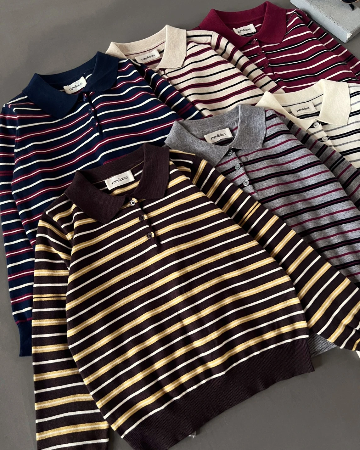 Alternative view of Hulda Stripe Longsleeve Kode 666N Coffee