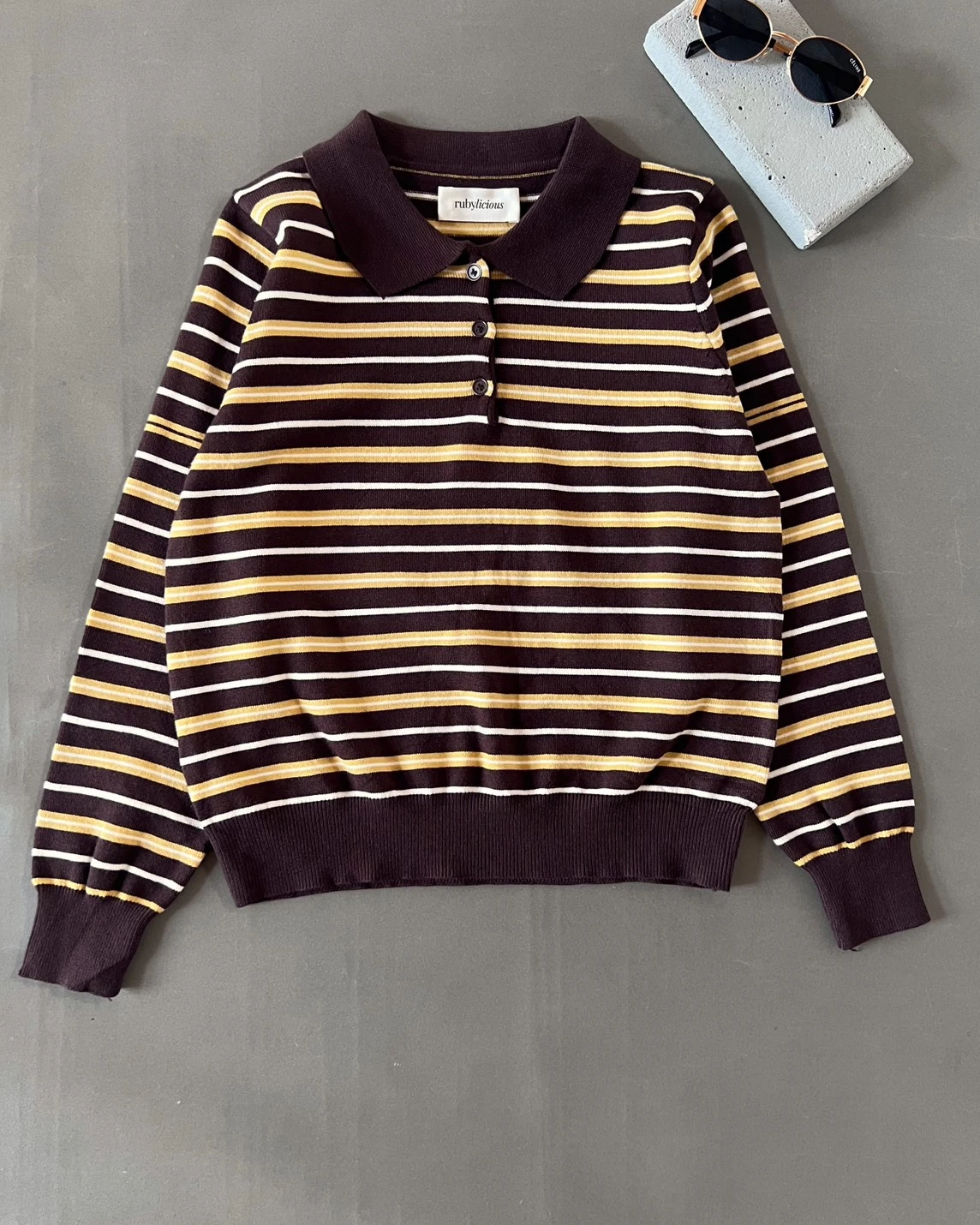 Hulda Stripe Longsleeve Kode 666N Coffee