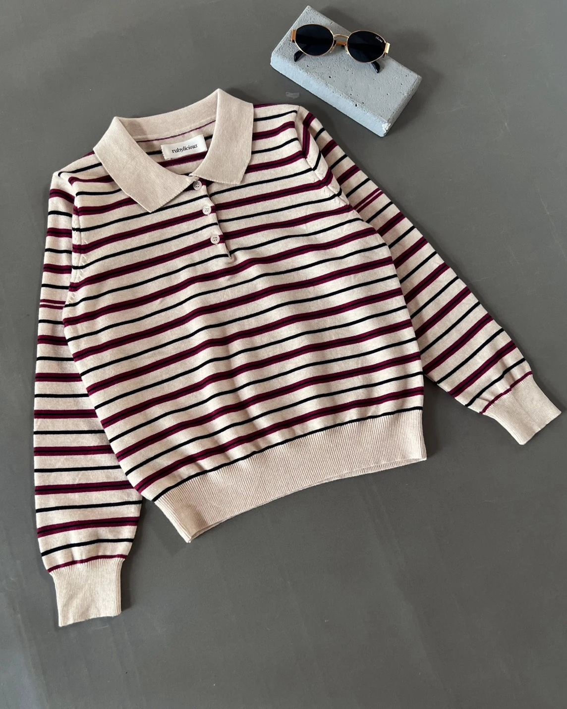 Alternative view of Hulda Stripe Longsleeve Kode 666N Cream