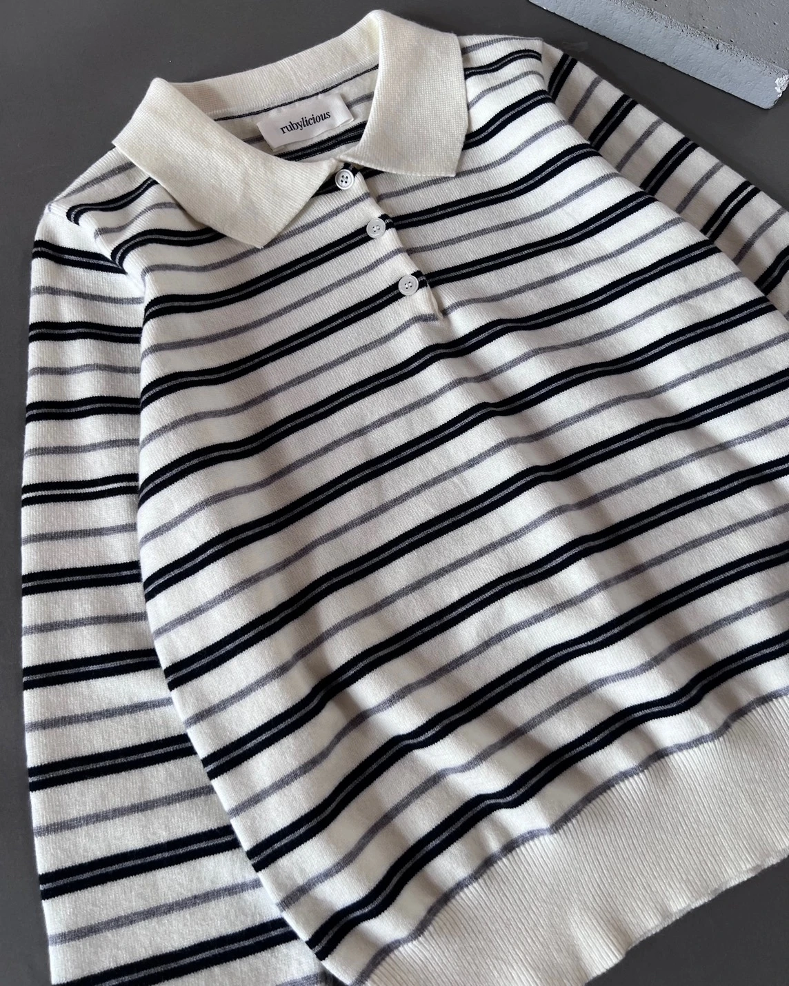 Alternative view of Hulda Stripe Longsleeve Kode 666N Broken White