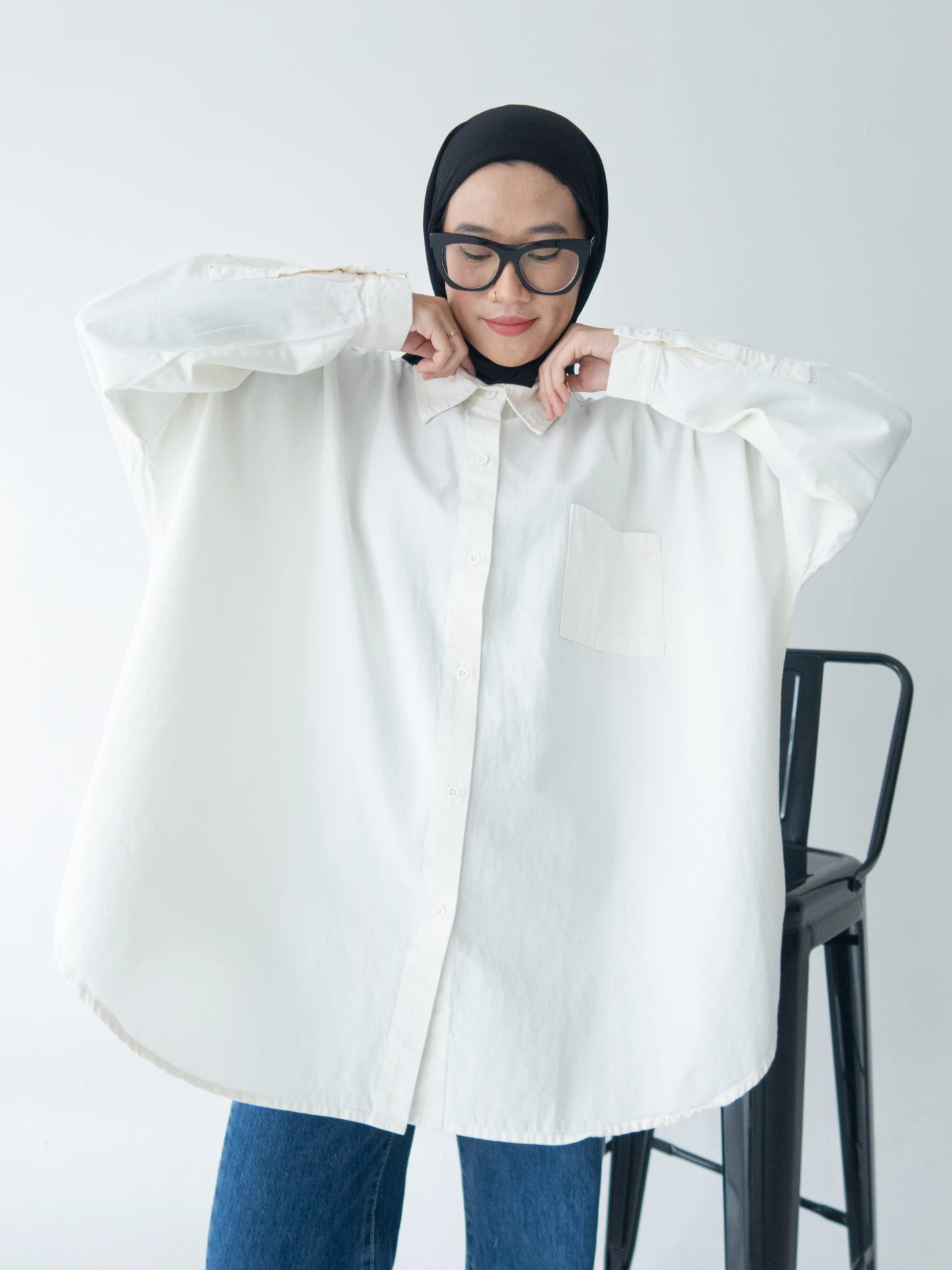 Alternative view of Dagestan Colour Oversized Shirt Broken White