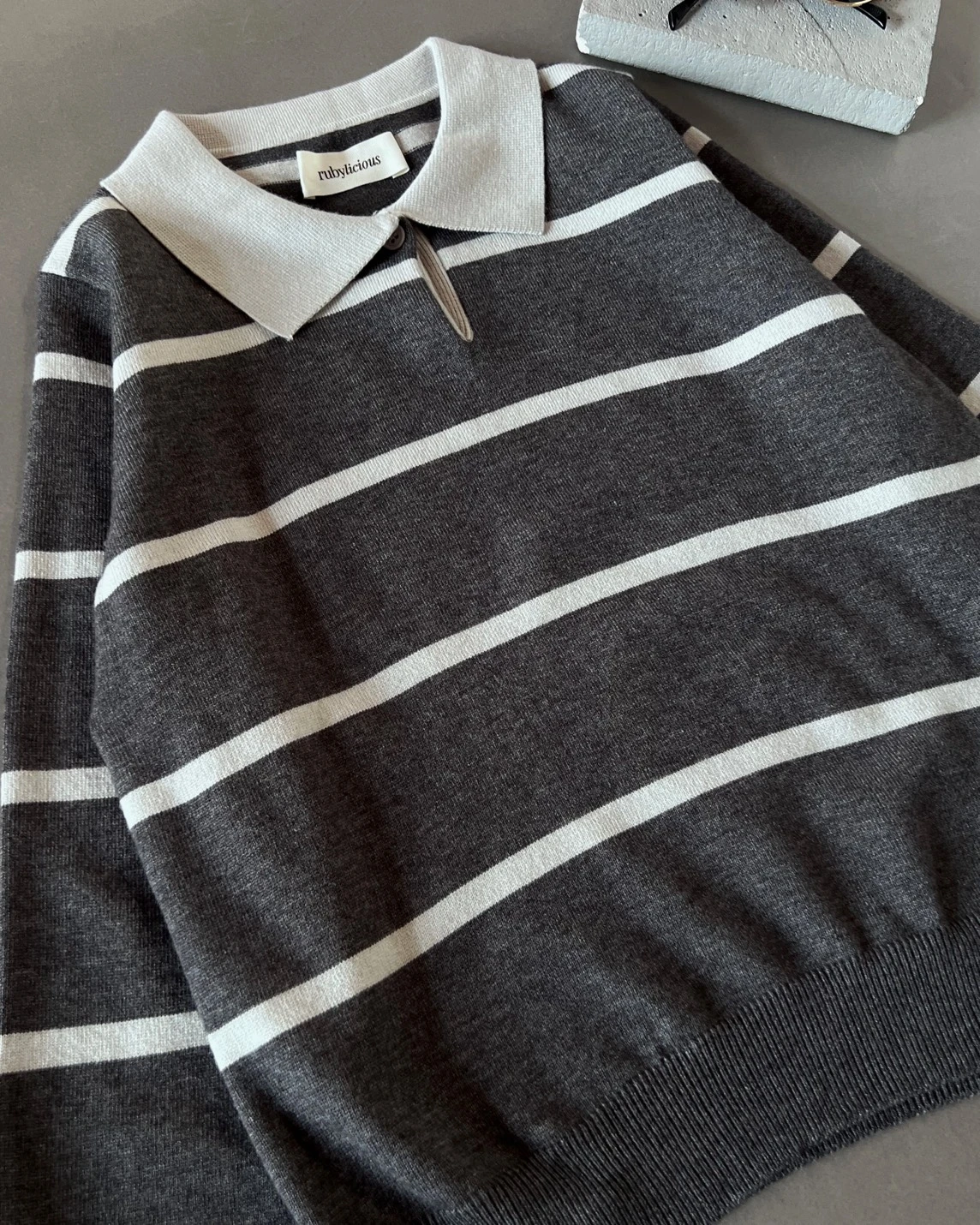 Alternative view of Jelfa Stripe Longsleeve Kode 710.N Dark Grey
