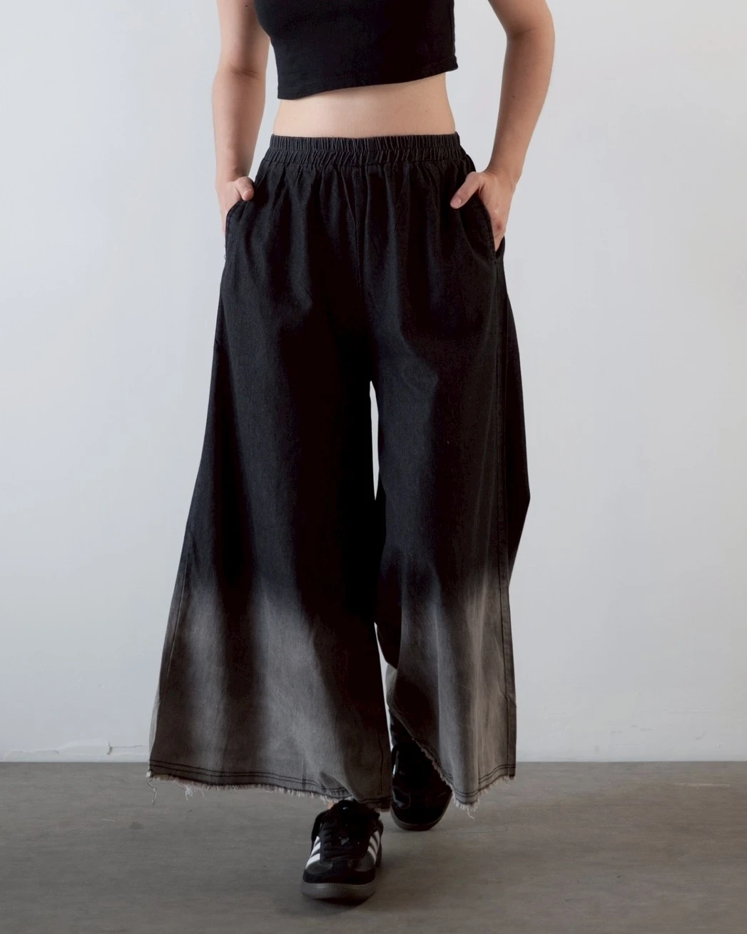 Jenae Cullote Denim Pants Kode 697N Black