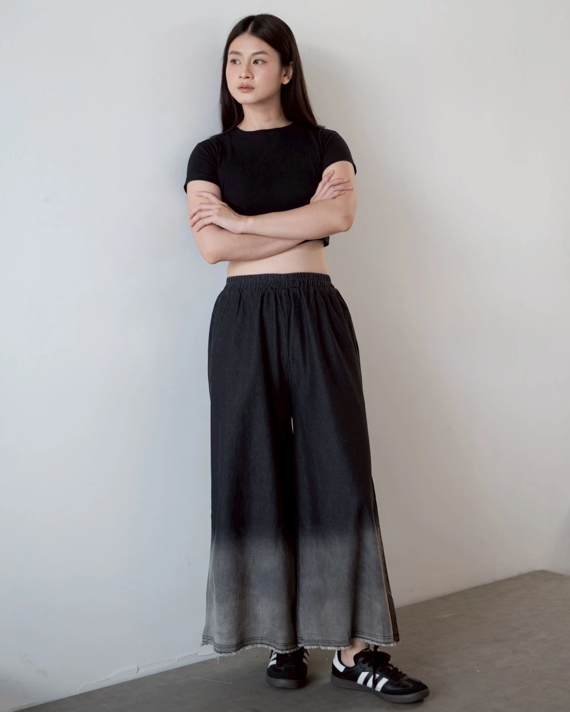 Jenae Cullote Denim Pants Kode 697N Black - Image 3