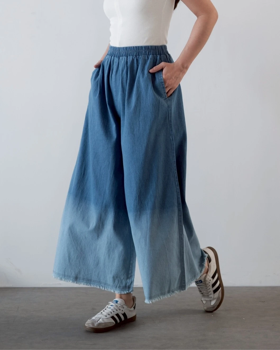Alternative view of Jenae Cullote Denim Pants Kode 697N Medium Blue