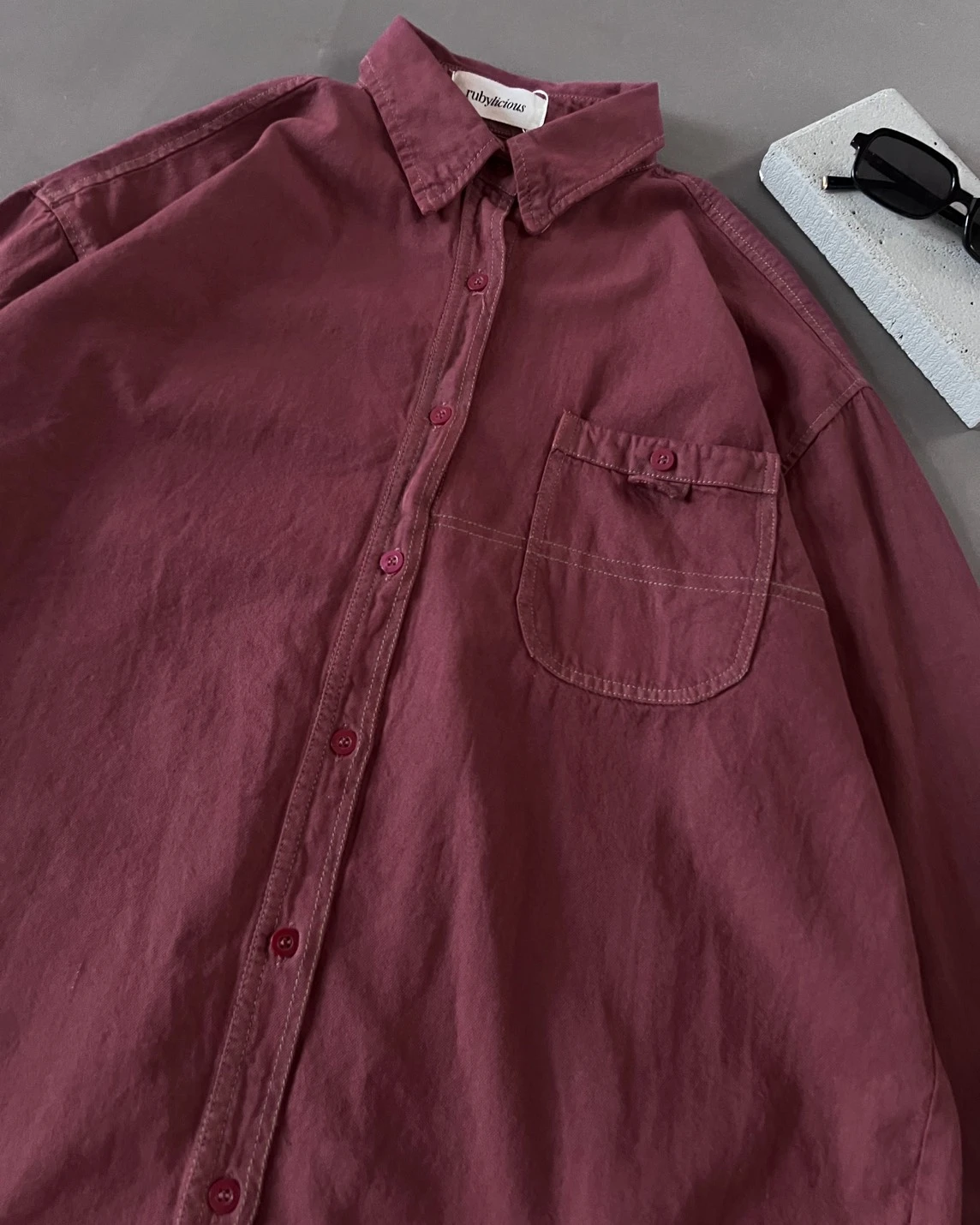 Alternative view of Joicy Shirt Kode R064 Red Plum