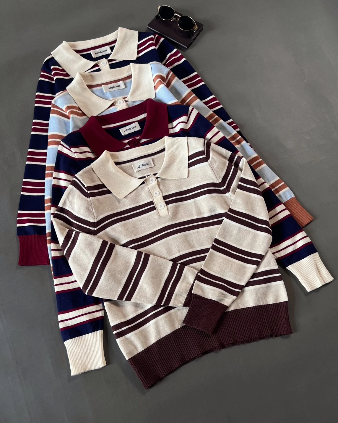Nancy Stripe Longsleeve Kode 677N Beige - Image 4