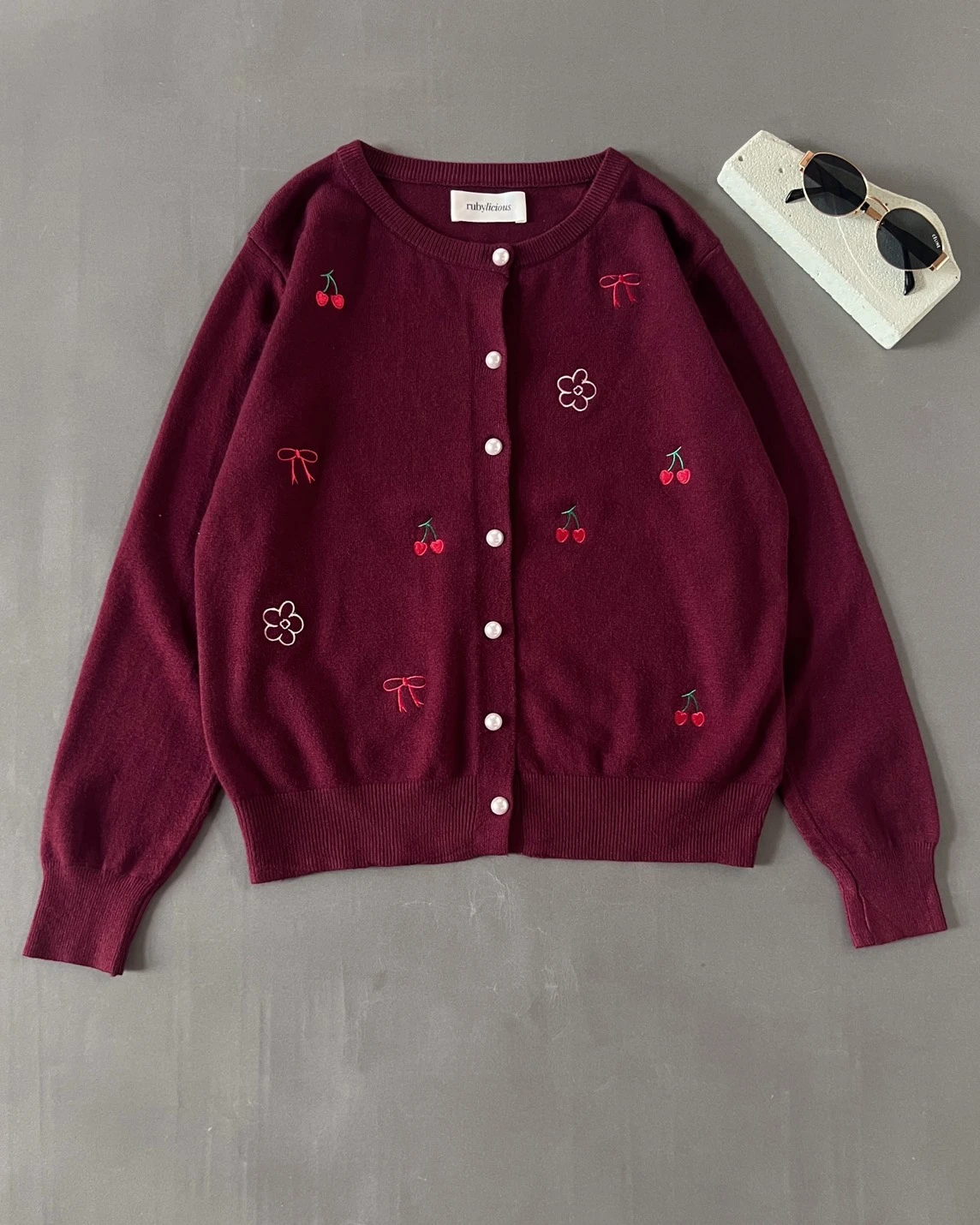 Alternative view of Pervara Cardi Kode 709N Maroon