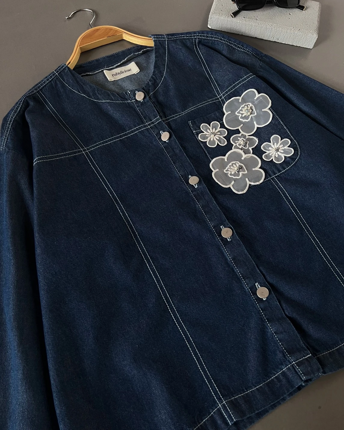 Pory Denim Shirt Kode 70055 Dark Blue - Image 4