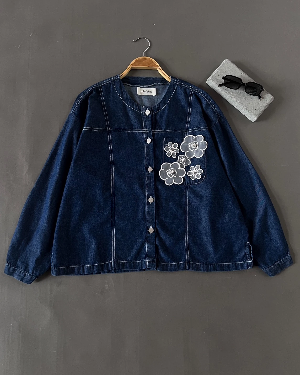 Pory Denim Shirt Kode 70055 Dark Blue - Image 3