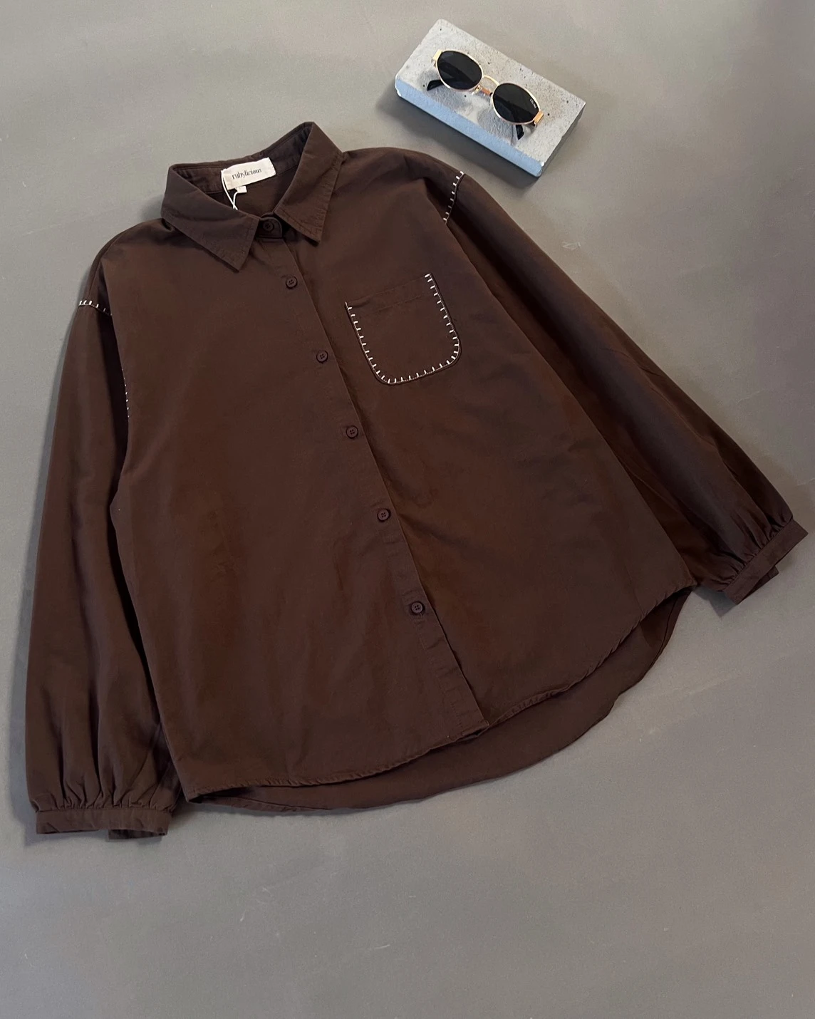 Alternative view of Qlura Shirt Kode 110757 Coffee