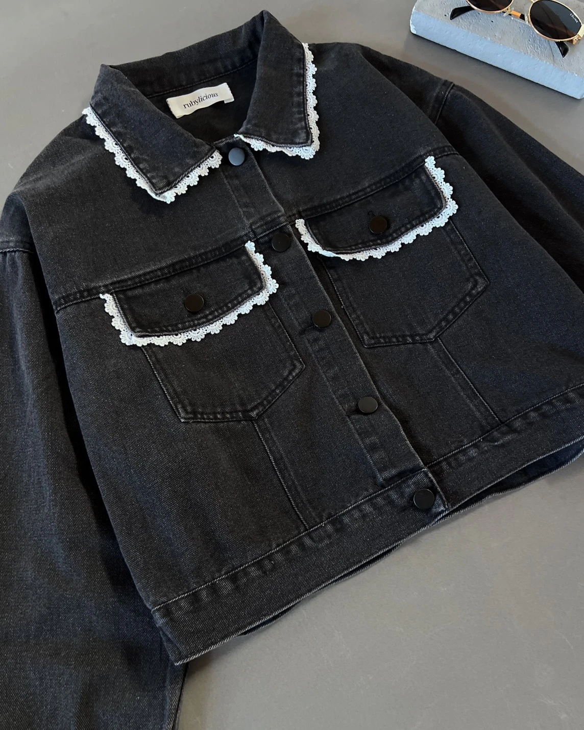 Alternative view of Qalin Denim Jacket Kode 700N Misty Black