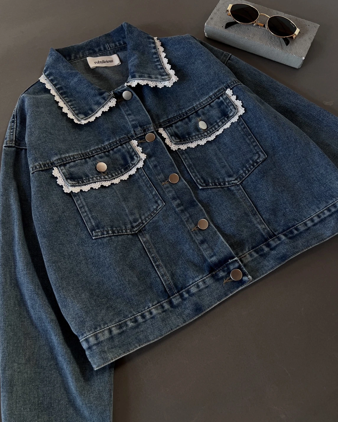 Alternative view of Qalin Denim Jacket Kode 700N Medium Blue