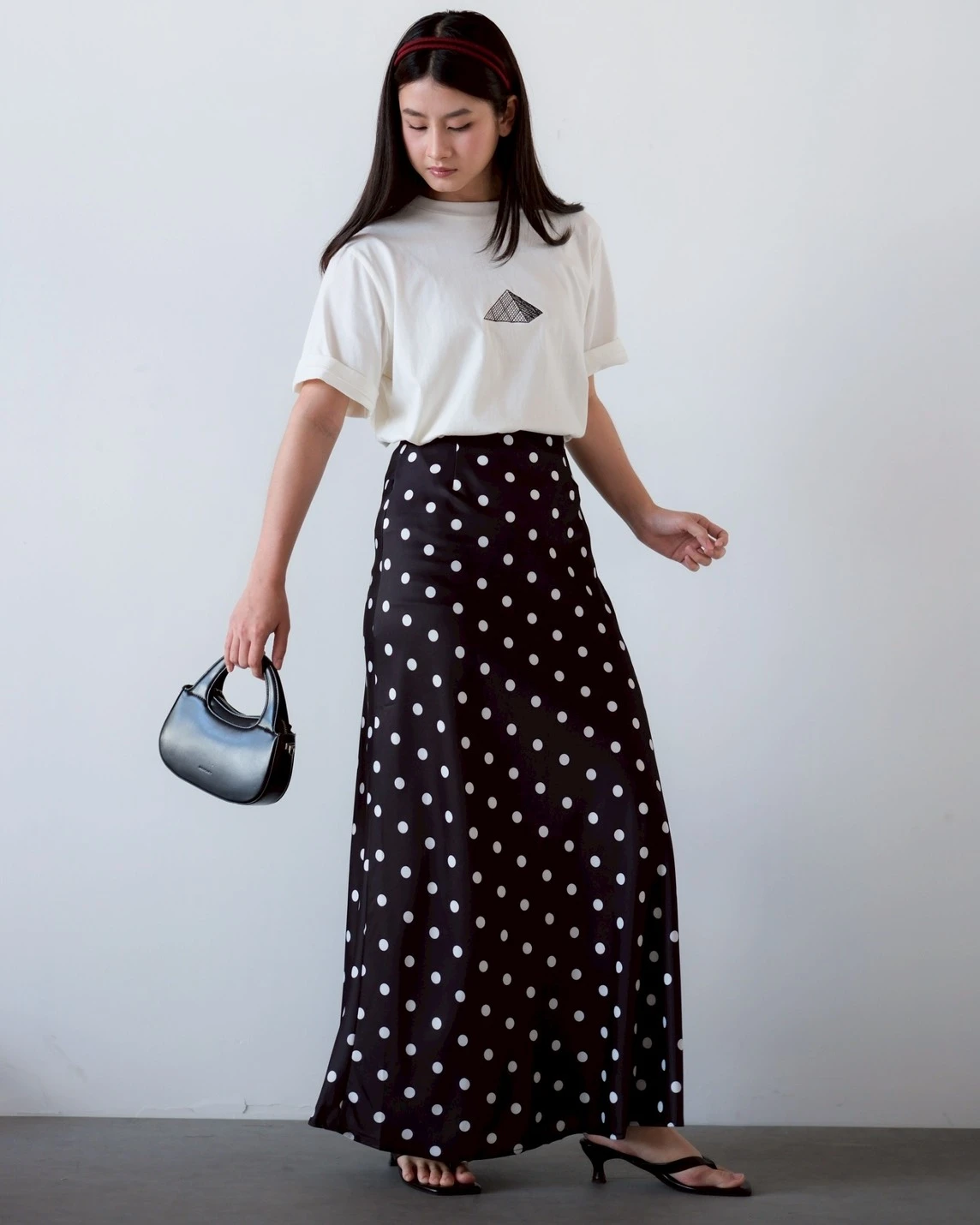 Louva Polka Skirt Kode 687N Black