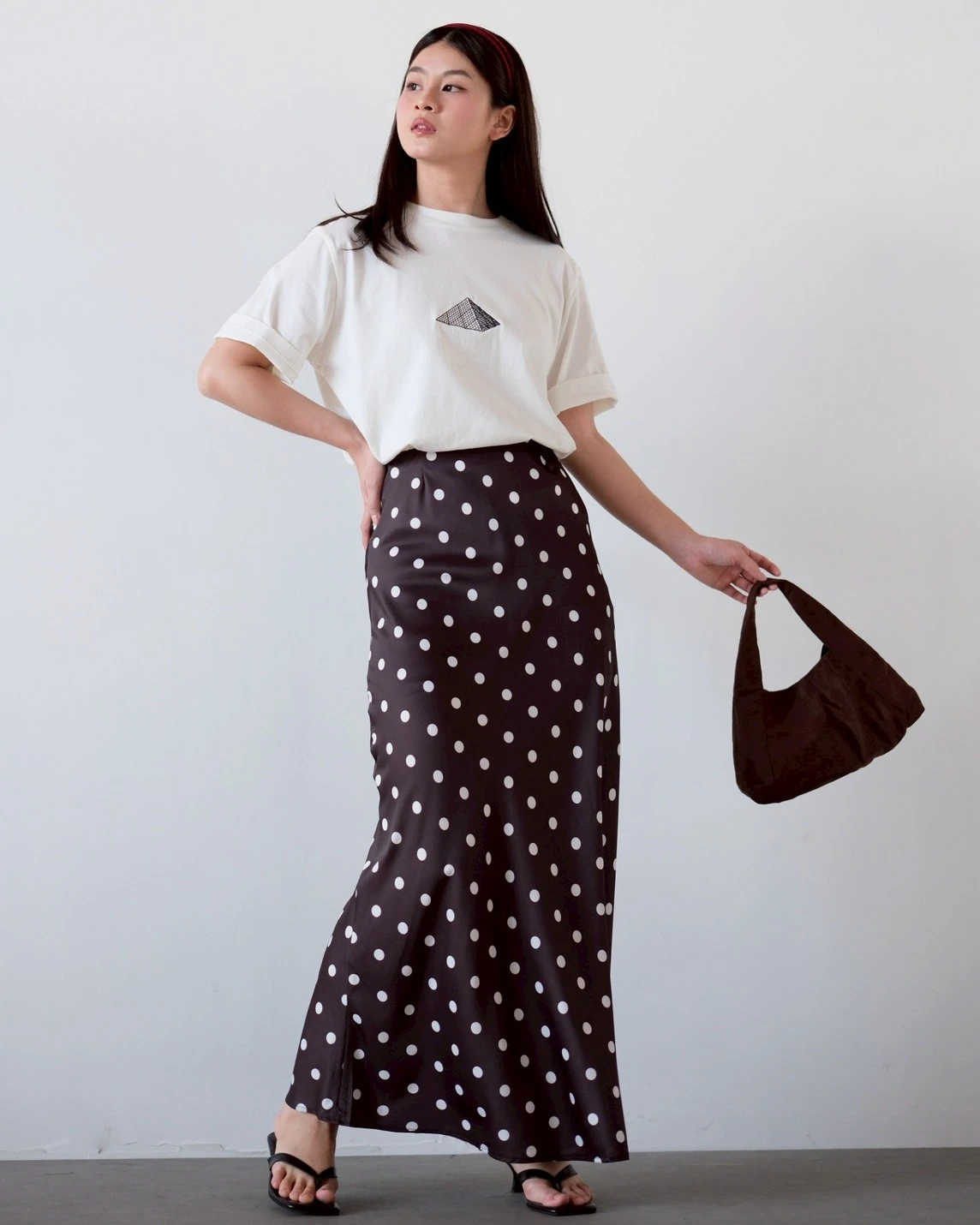 Alternative view of Louva Polka Skirt Kode 687N Coffee