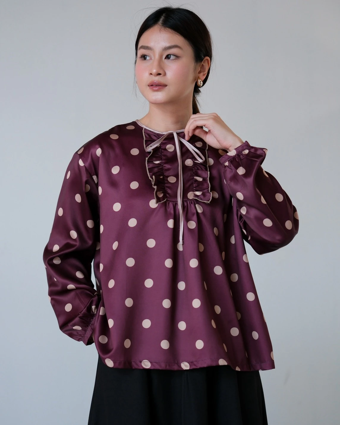 Alternative view of Wilow Polka Blouse Maroon