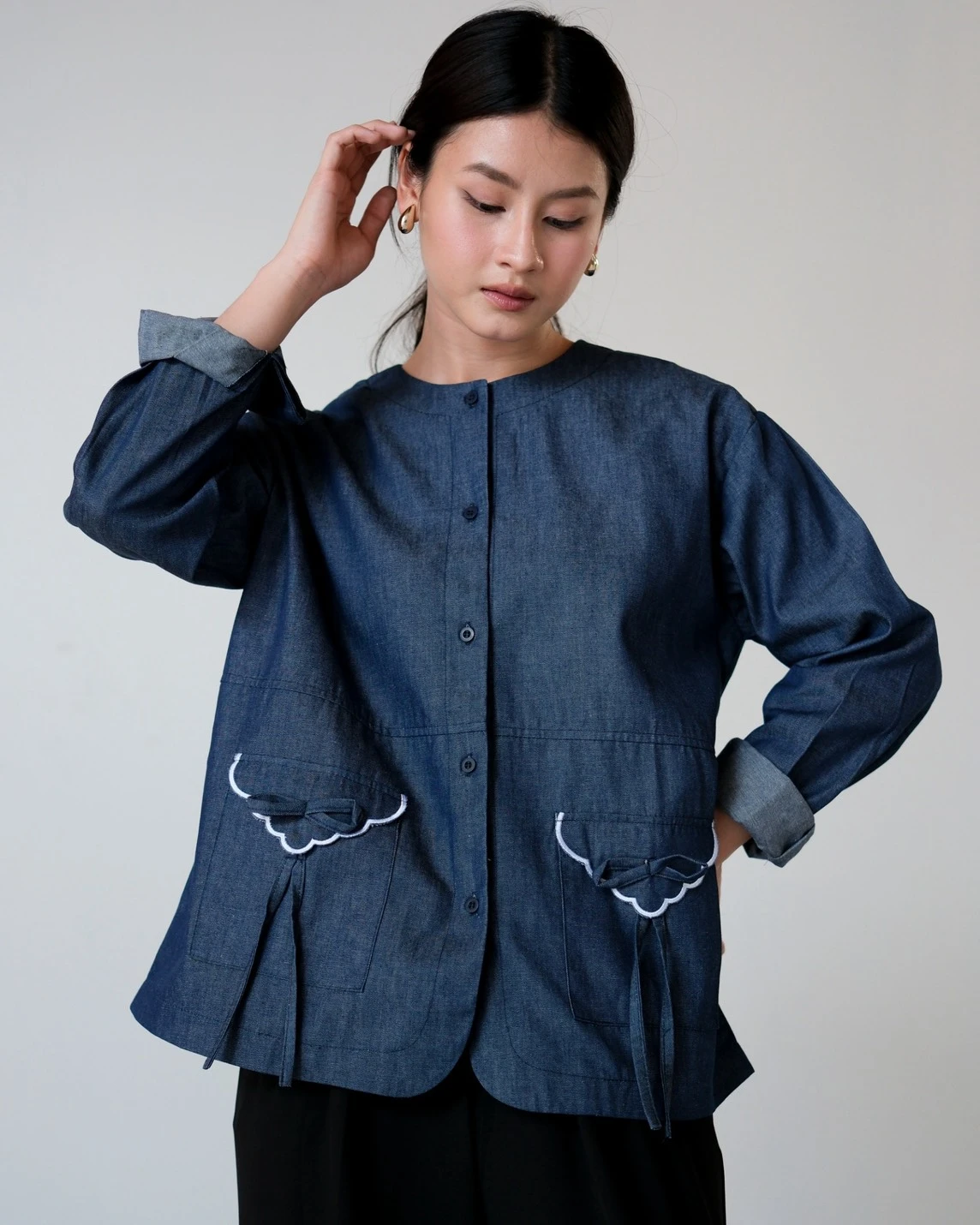 Prelia Denim Shirt Dark Blue