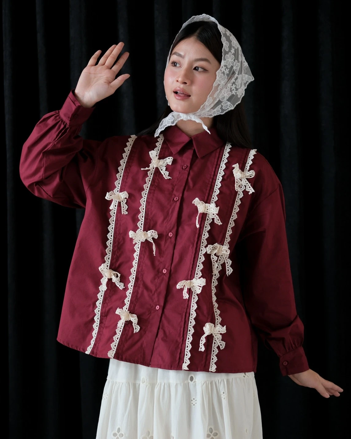Alternative view of Eksyana Shirt Kode 80150 Maroon
