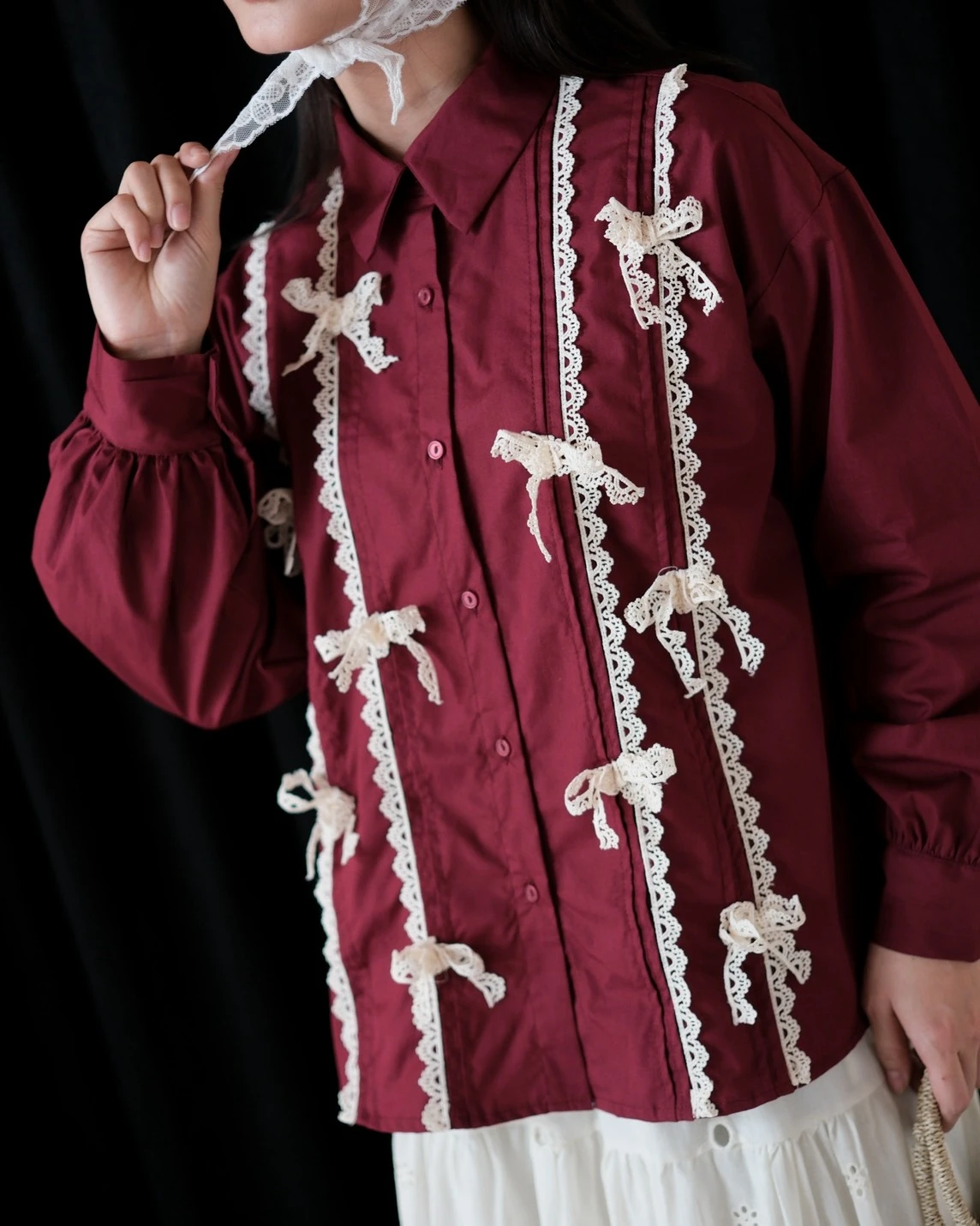 Eksyana Shirt Kode 80150 Maroon - Image 3