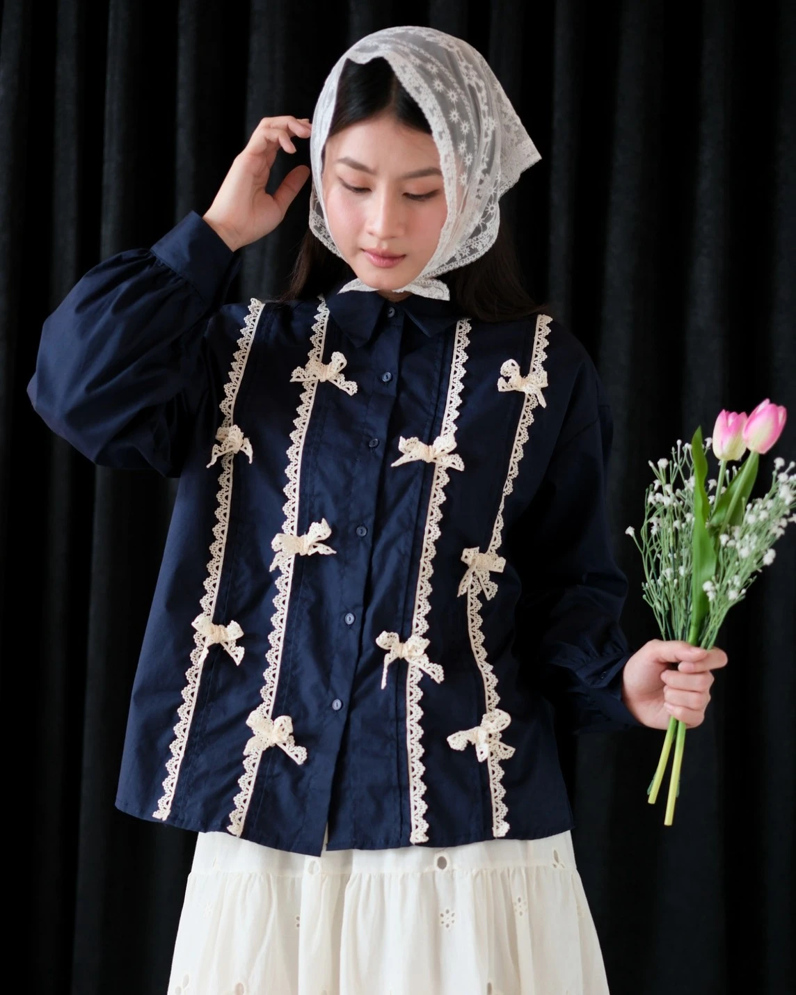 Eksyana Shirt Kode 80150 Navy