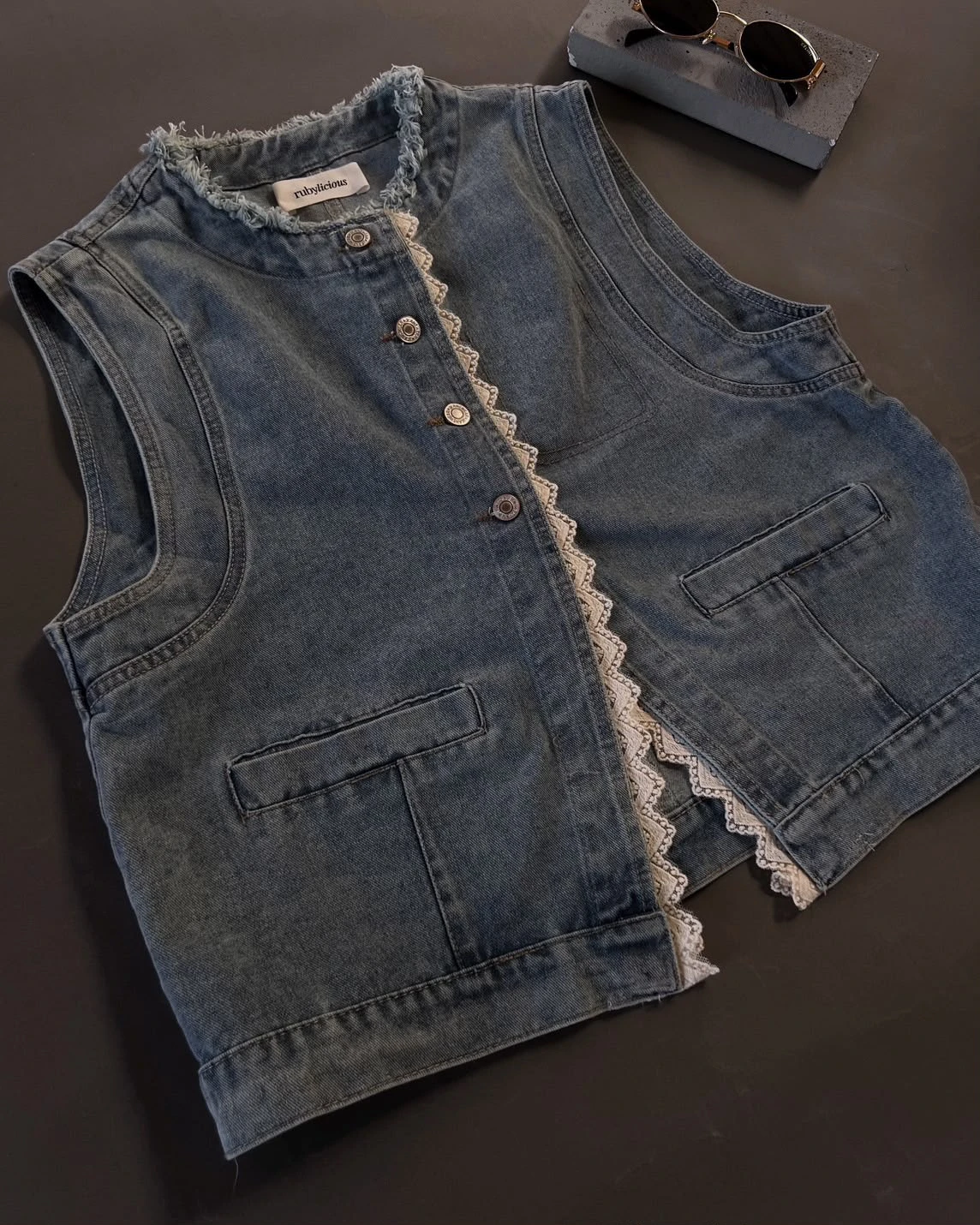 Alternative view of Vinsa Denim Vest Kode 552N