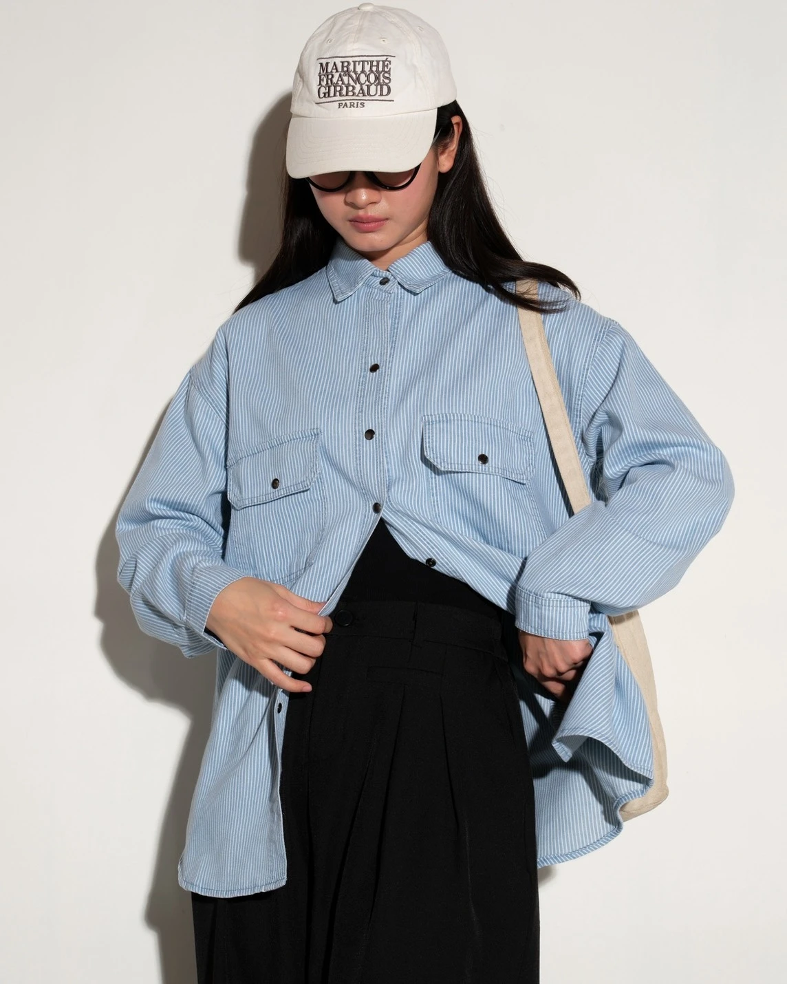Alternative view of Jenan Denim Stripe Shirt Kode 8119-1 Light Blue