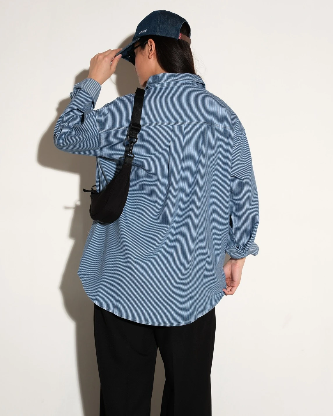 Alternative view of Jenan Denim Stripe Shirt Kode 8119-1 Dark Blue