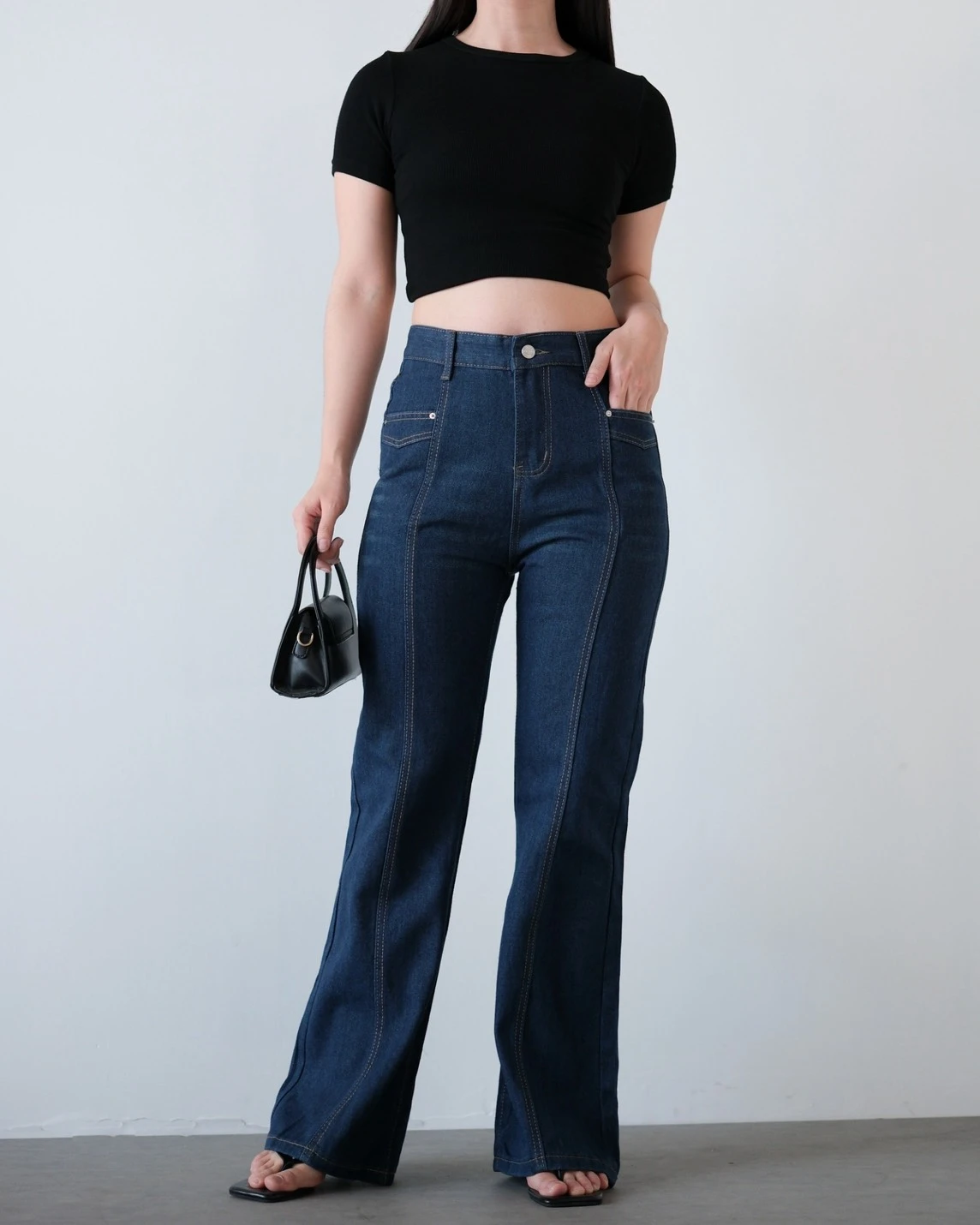 Yaira Denim Pants Kode 299M Dark Blue