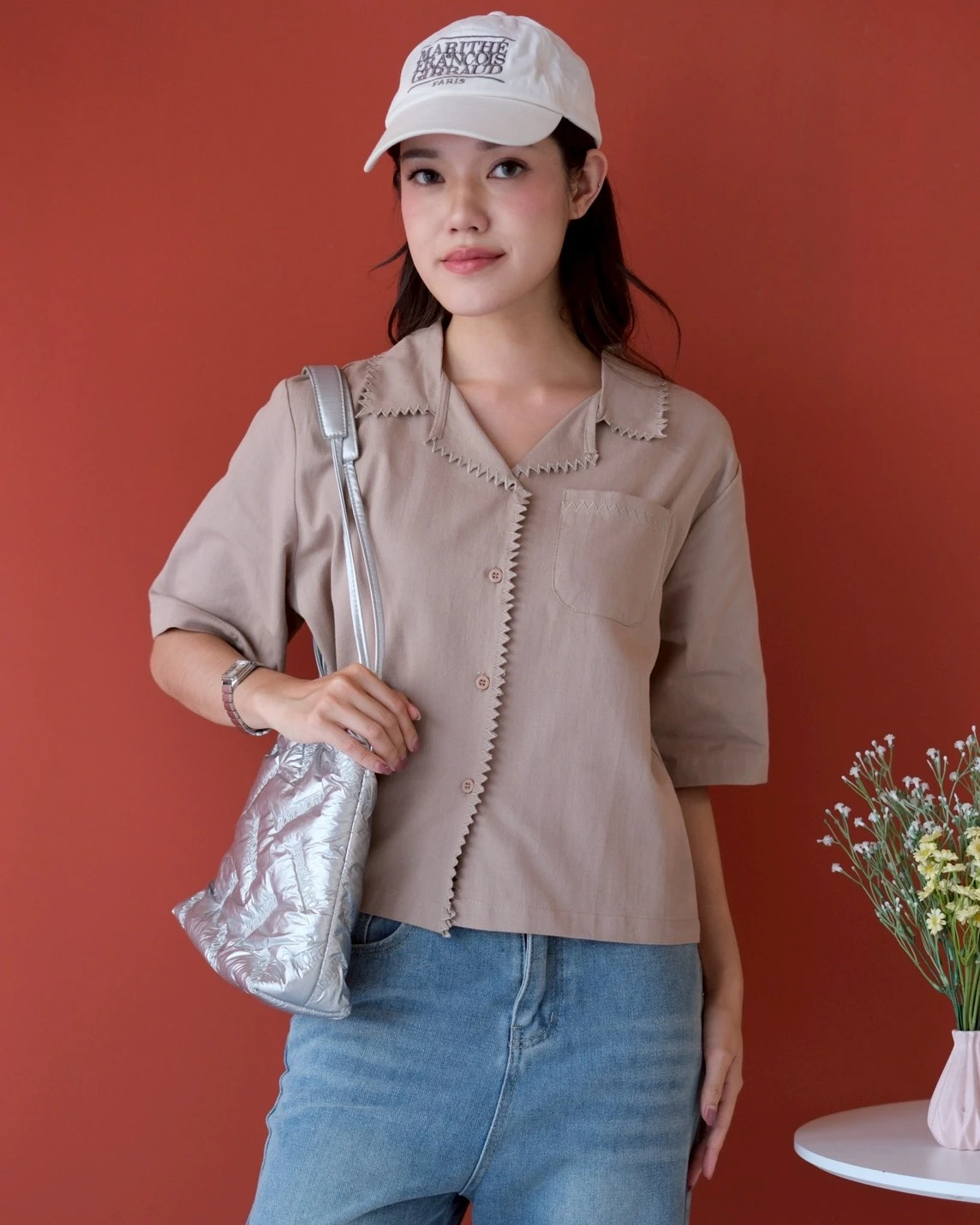 Frezia Shirt Khaki - Image 3