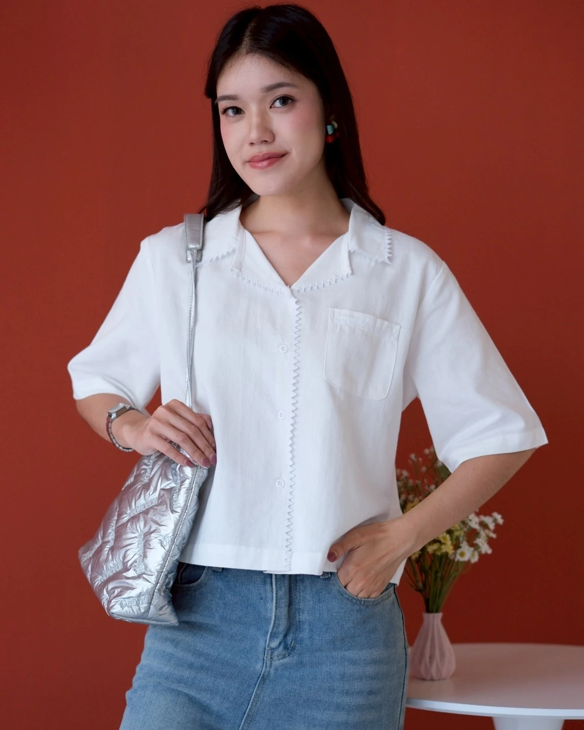 Frezia Shirt Broken White - Image 3