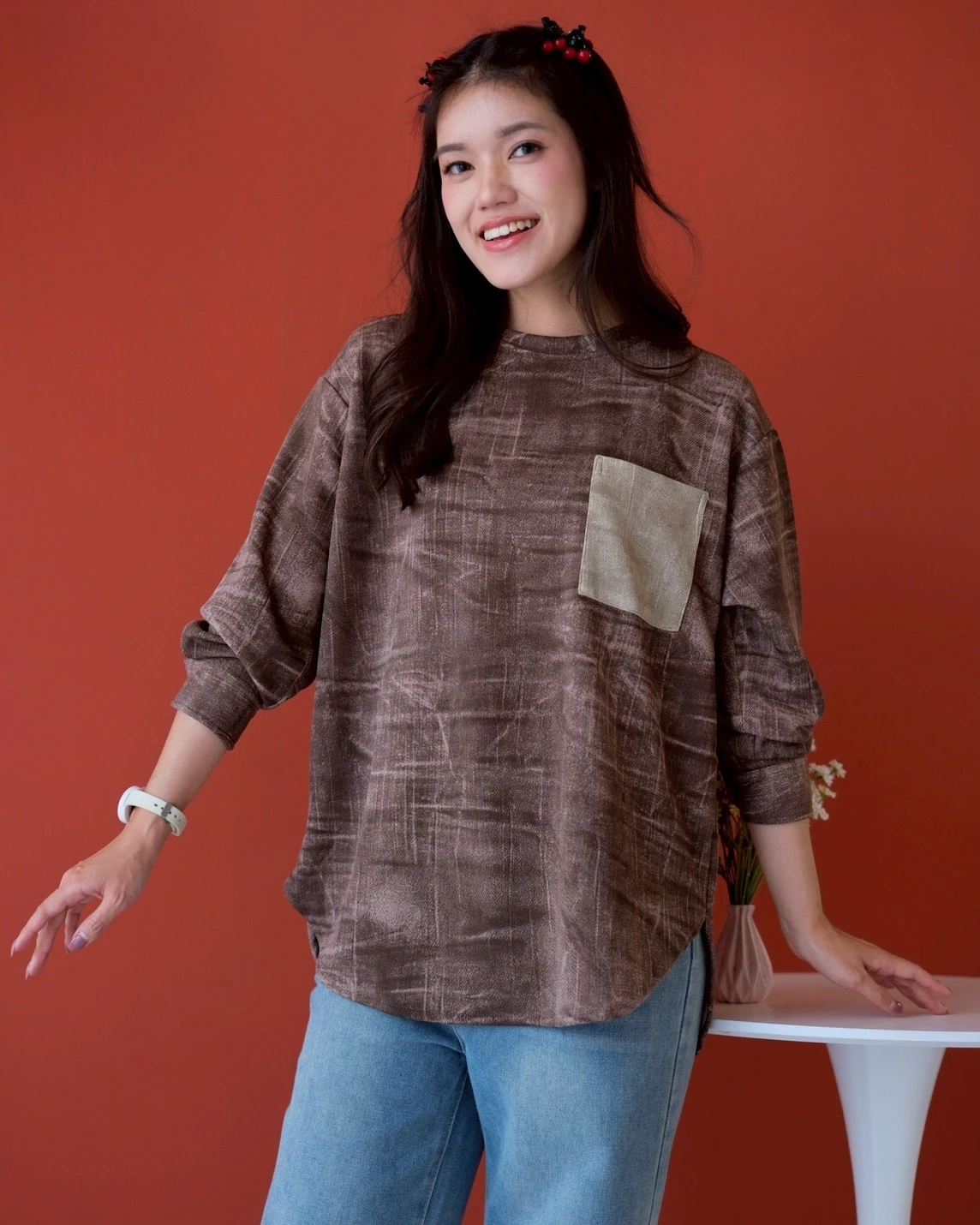 Alternative view of Kamora Longsleeve Kode 5369 Coffee