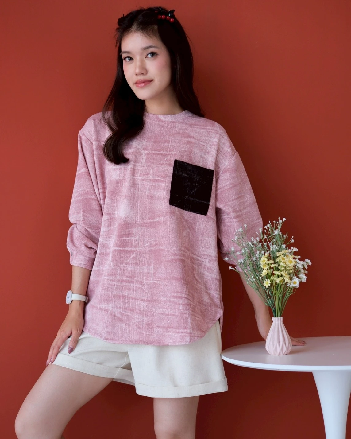 Kamora Longsleeve Kode 5369 Pink-Black
