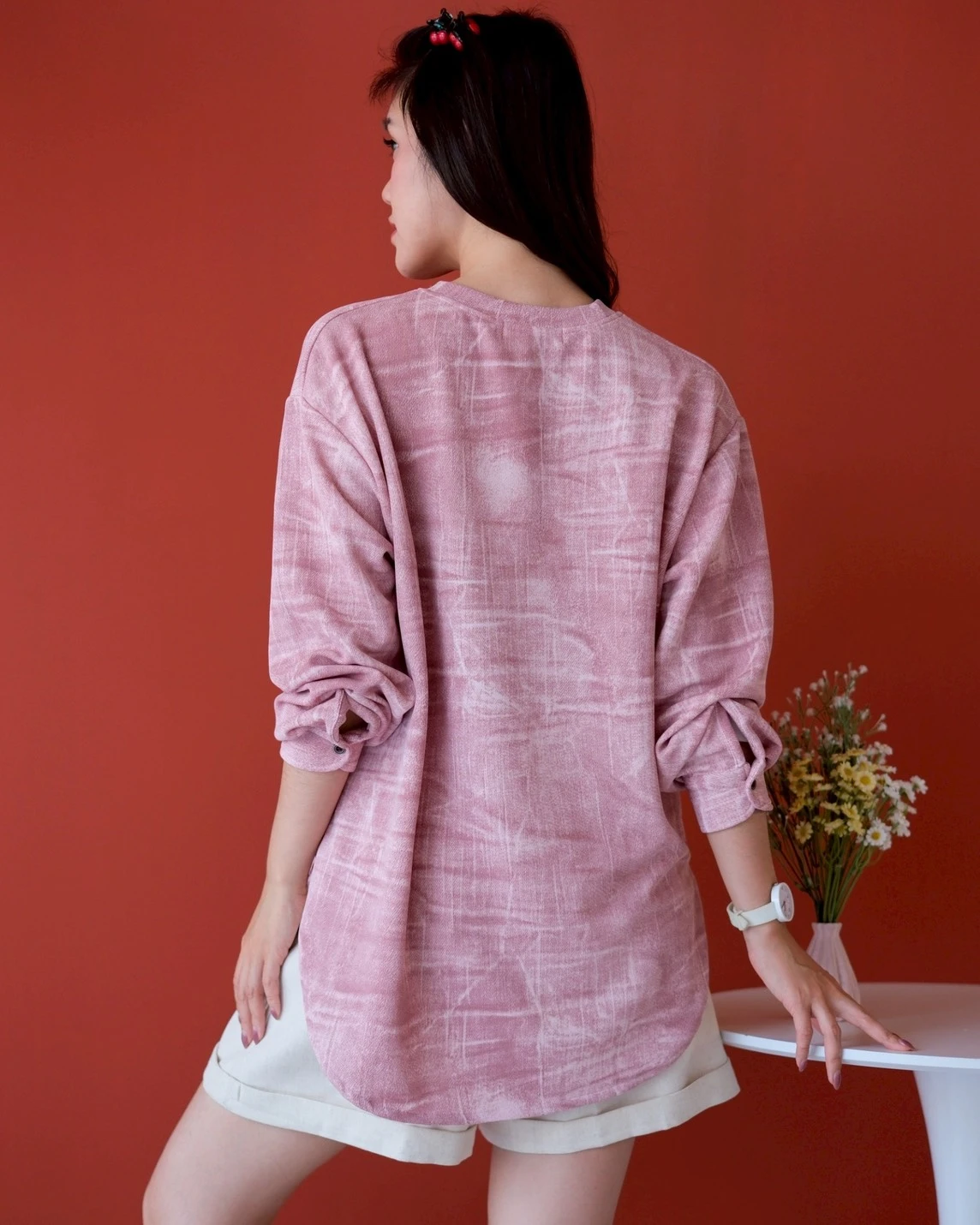 Kamora Longsleeve Kode 5369 Pink-Black - Image 3