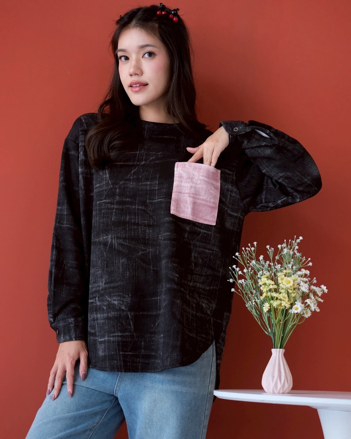 Kamora Longsleeve Kode 5369 Black