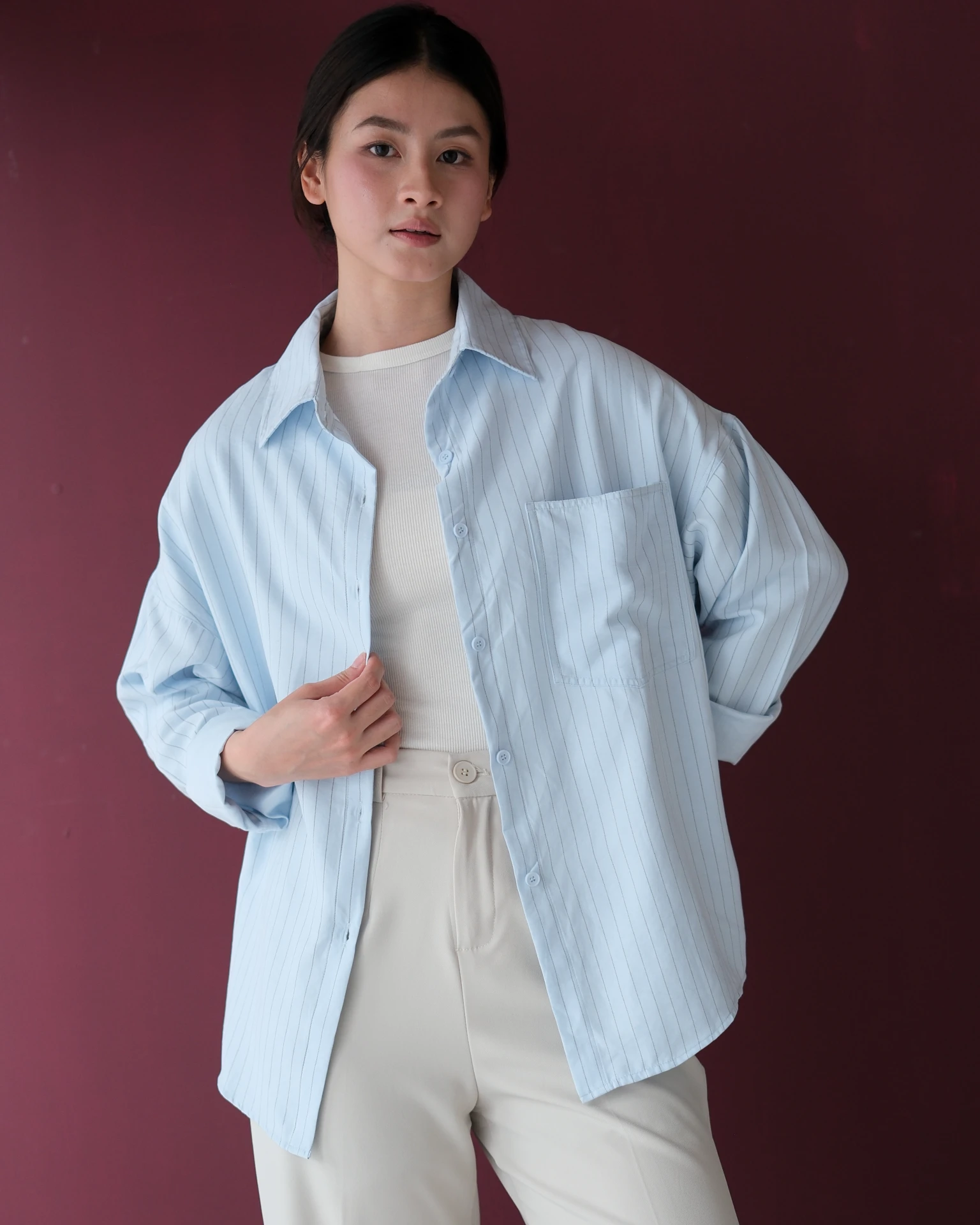 Alternative view of Chenka Stripe Shirt Kode N855-1 Blue
