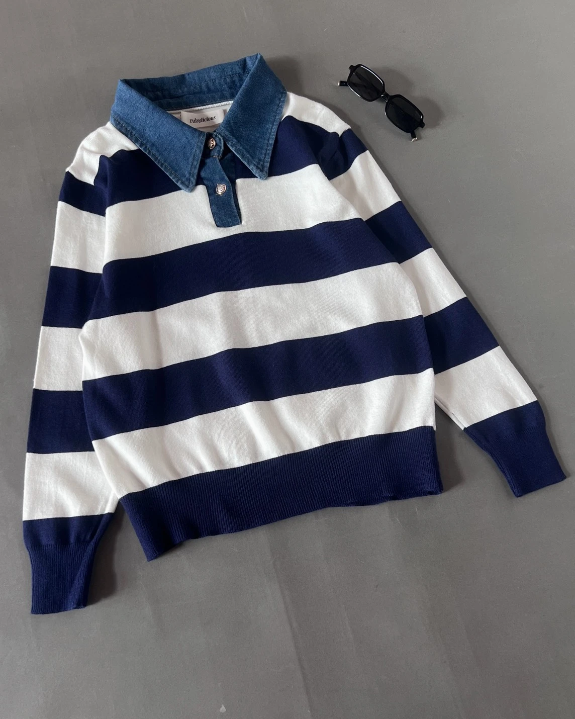 Alternative view of Cleya Stripe Longsleeve Kode 27O Navy