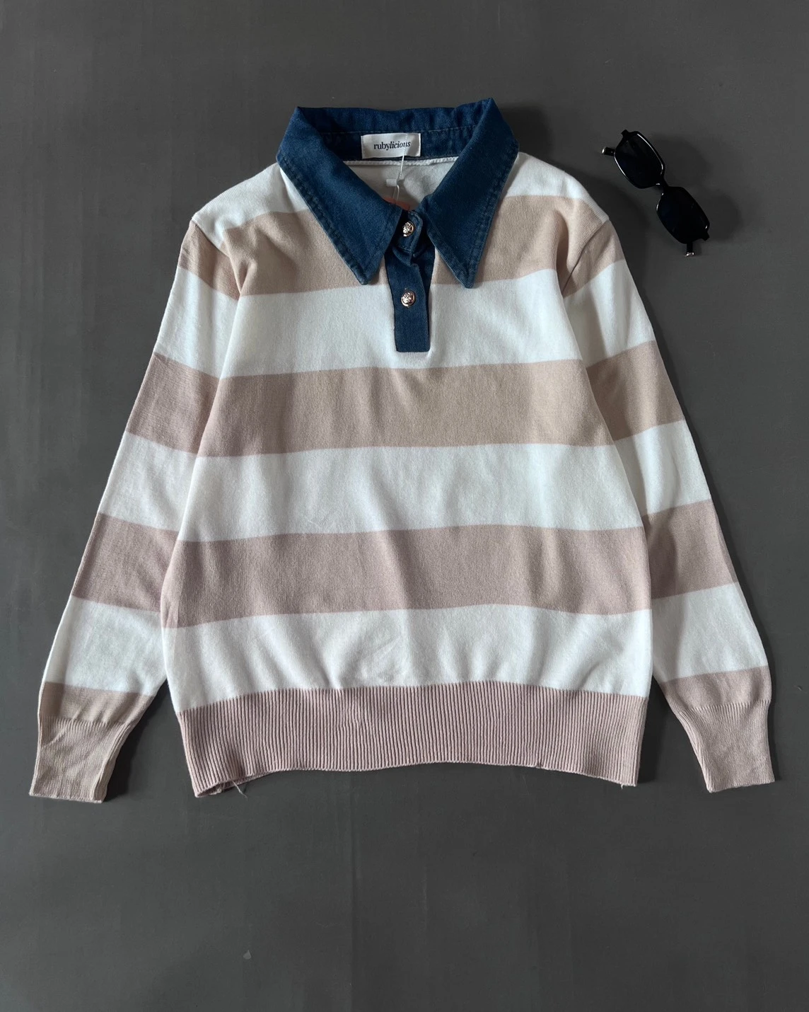 Cleya Stripe Longsleeve Kode 27O Cream