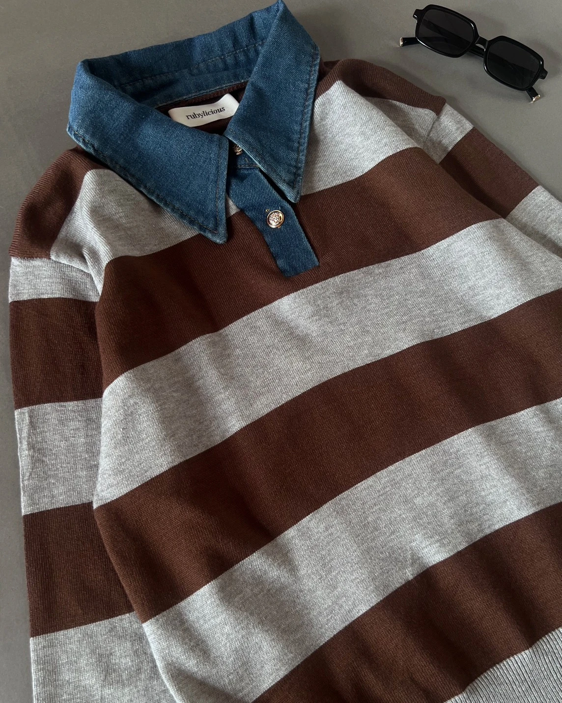 Cleya Stripe Longsleeve Kode 27O Coffee