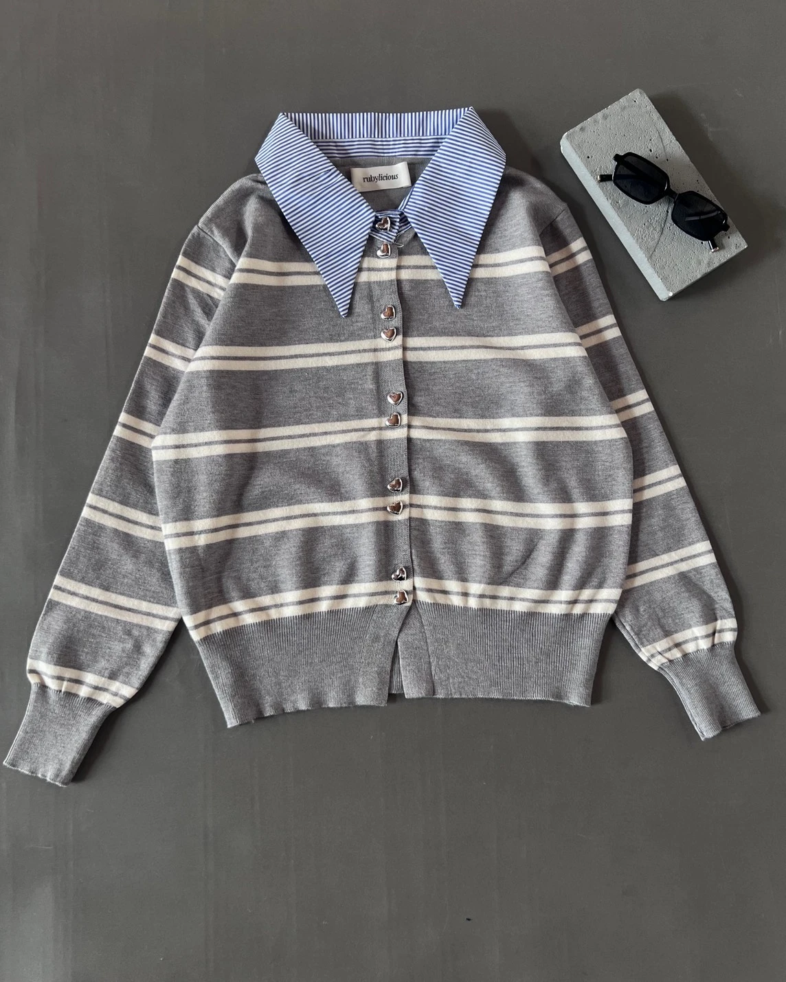 Cenora Stripe Longsleeve Kode 9-P Misty Grey