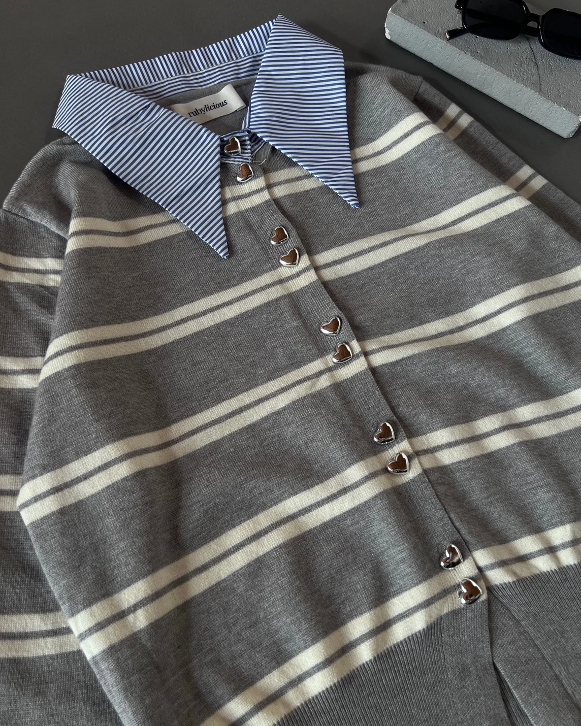 Alternative view of Cenora Stripe Longsleeve Kode 9-P Misty Grey