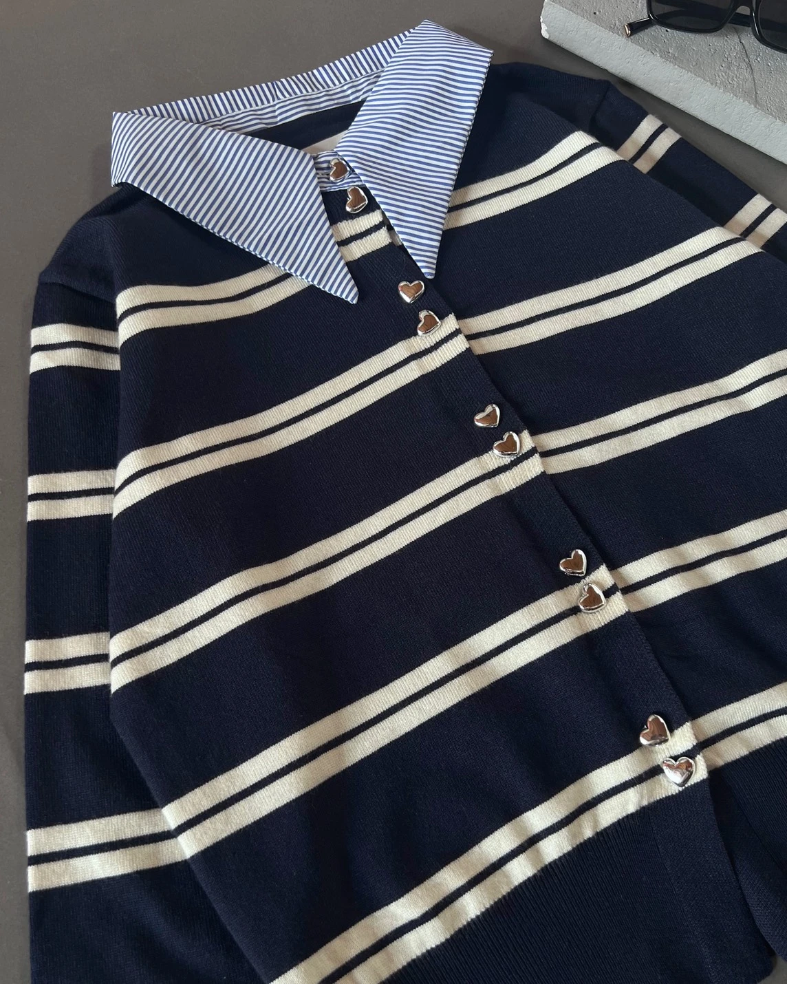 Cenora Stripe Longsleeve Kode 9-P Navy - Image 3