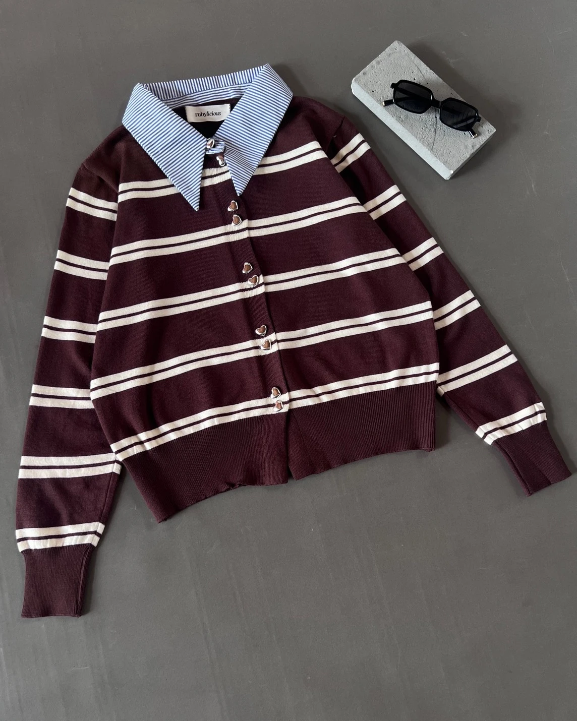 Cenora Stripe Longsleeve Kode 9-P Coffee