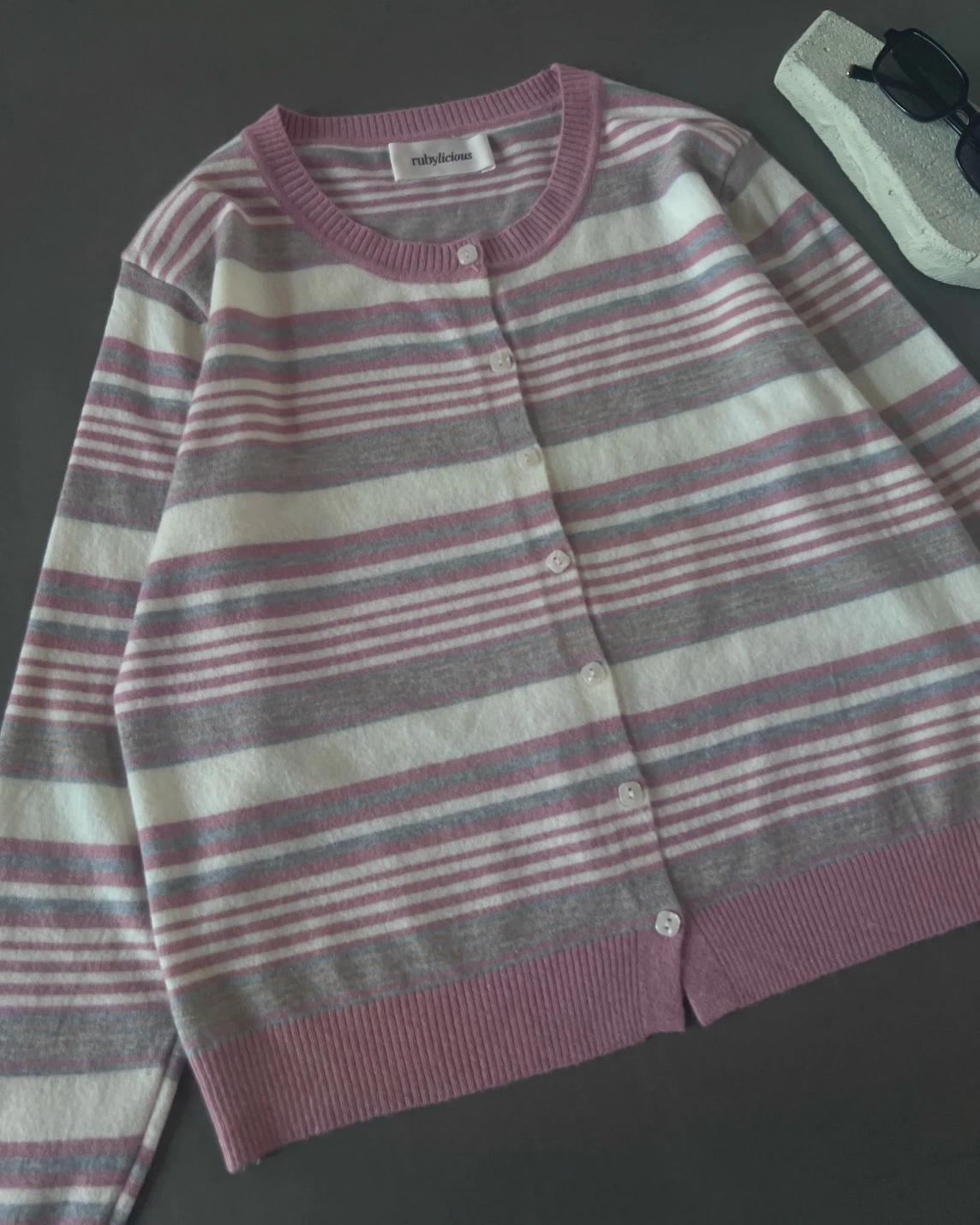 Dheca Stripe Cardi Kode 10-P Pink - Image 3