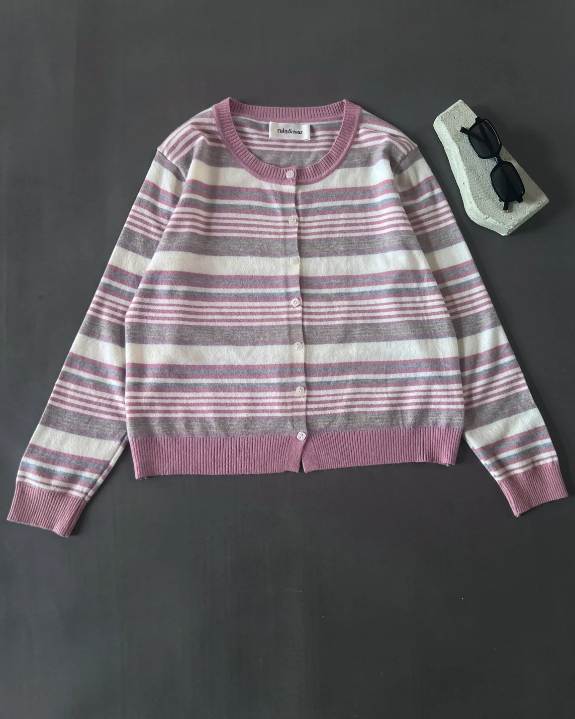 Dheca Stripe Cardi Kode 10-P Pink - Image 4