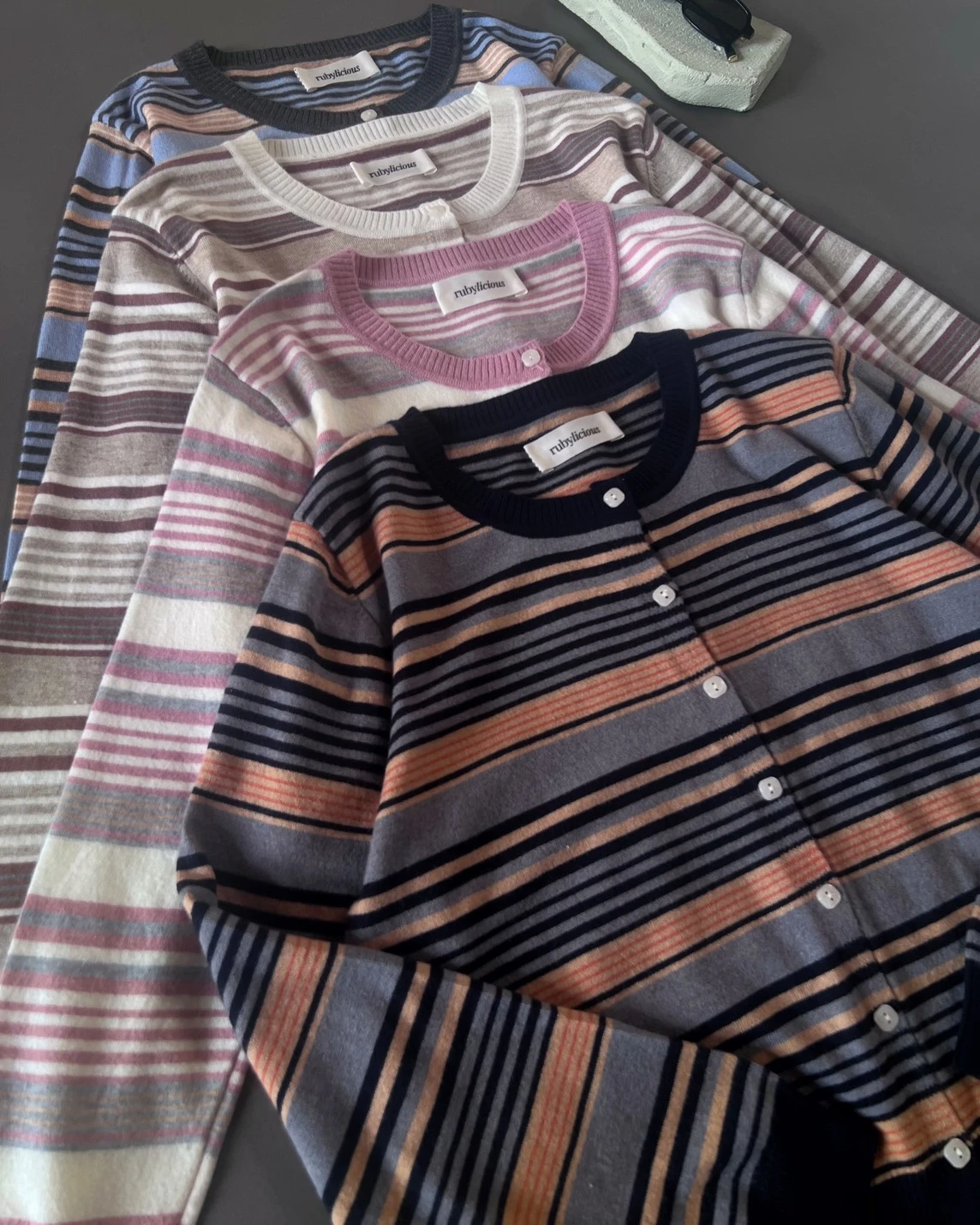 Alternative view of Dheca Stripe Cardi Kode 10-P Pink