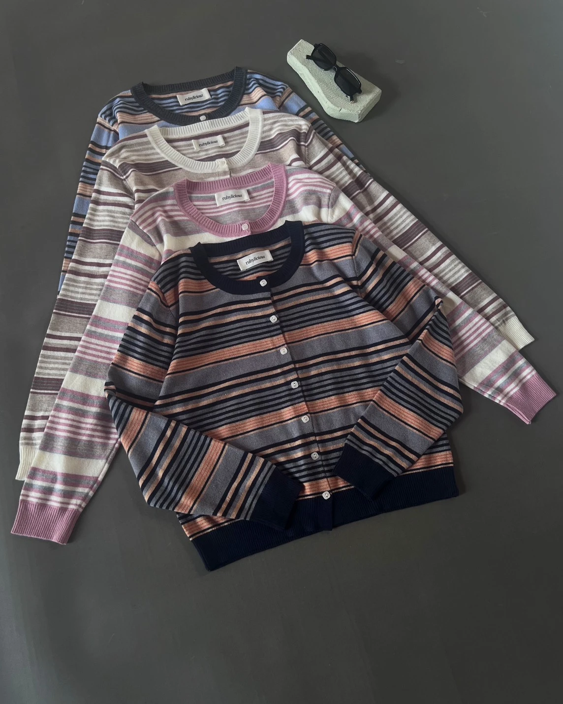 Dheca Stripe Cardi Kode 10-P Navy - Image 3