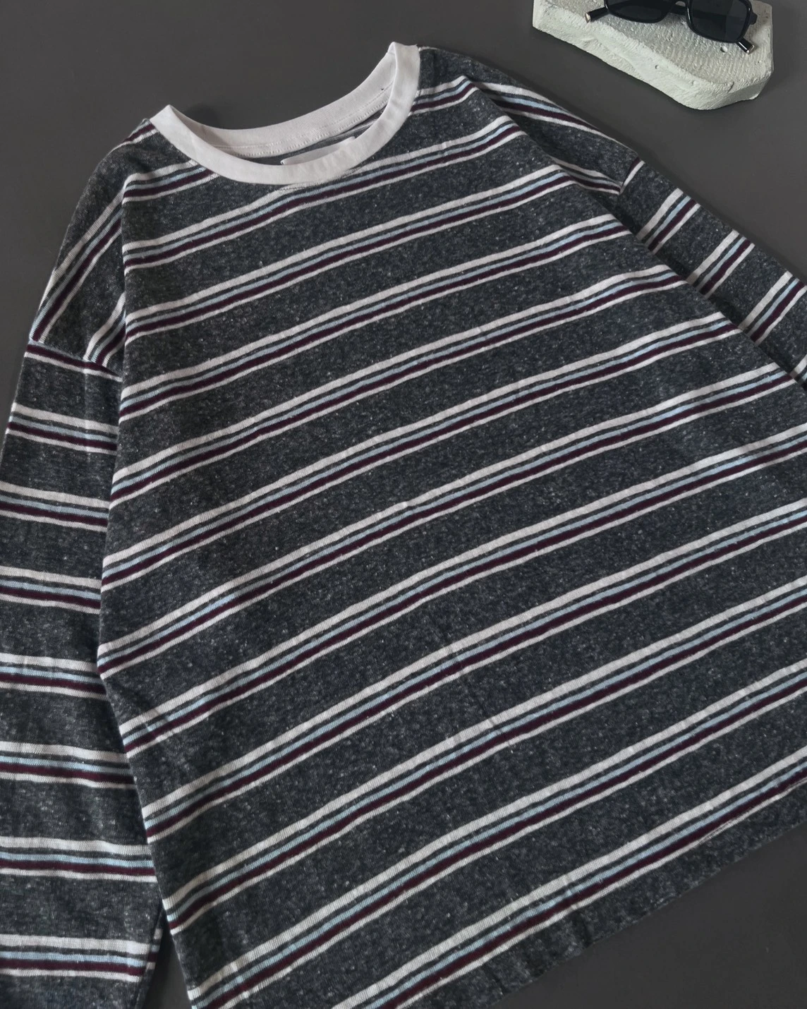 Endira Stripe Longsleeve Kode 17-P Dark Grey